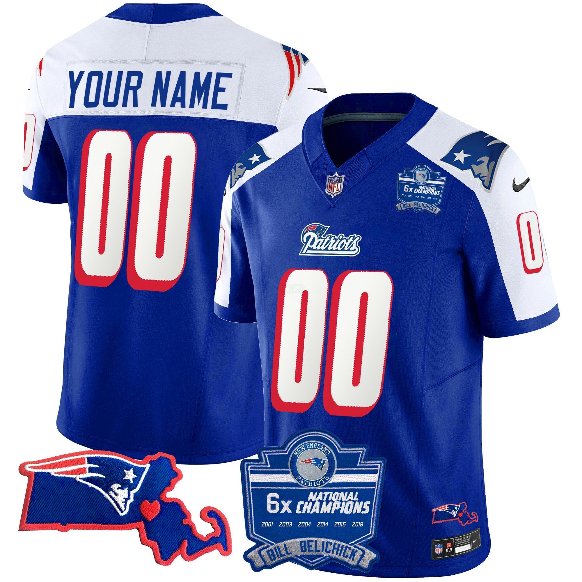 Camisa NFL Bill Belichick 6x Champions Patch Vapor Jersey
