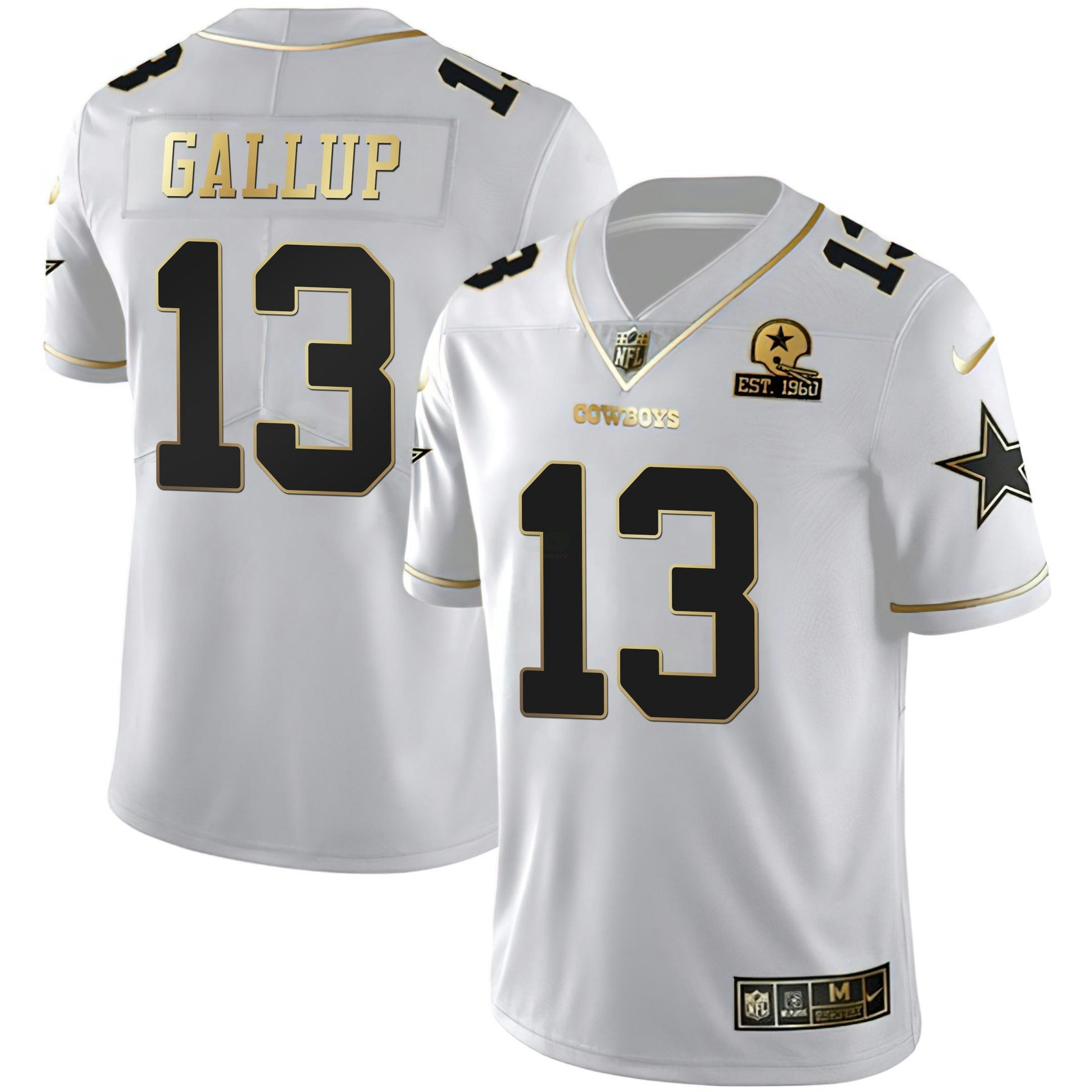 Camisa NFL Branca Dourada Est 1960 Patch