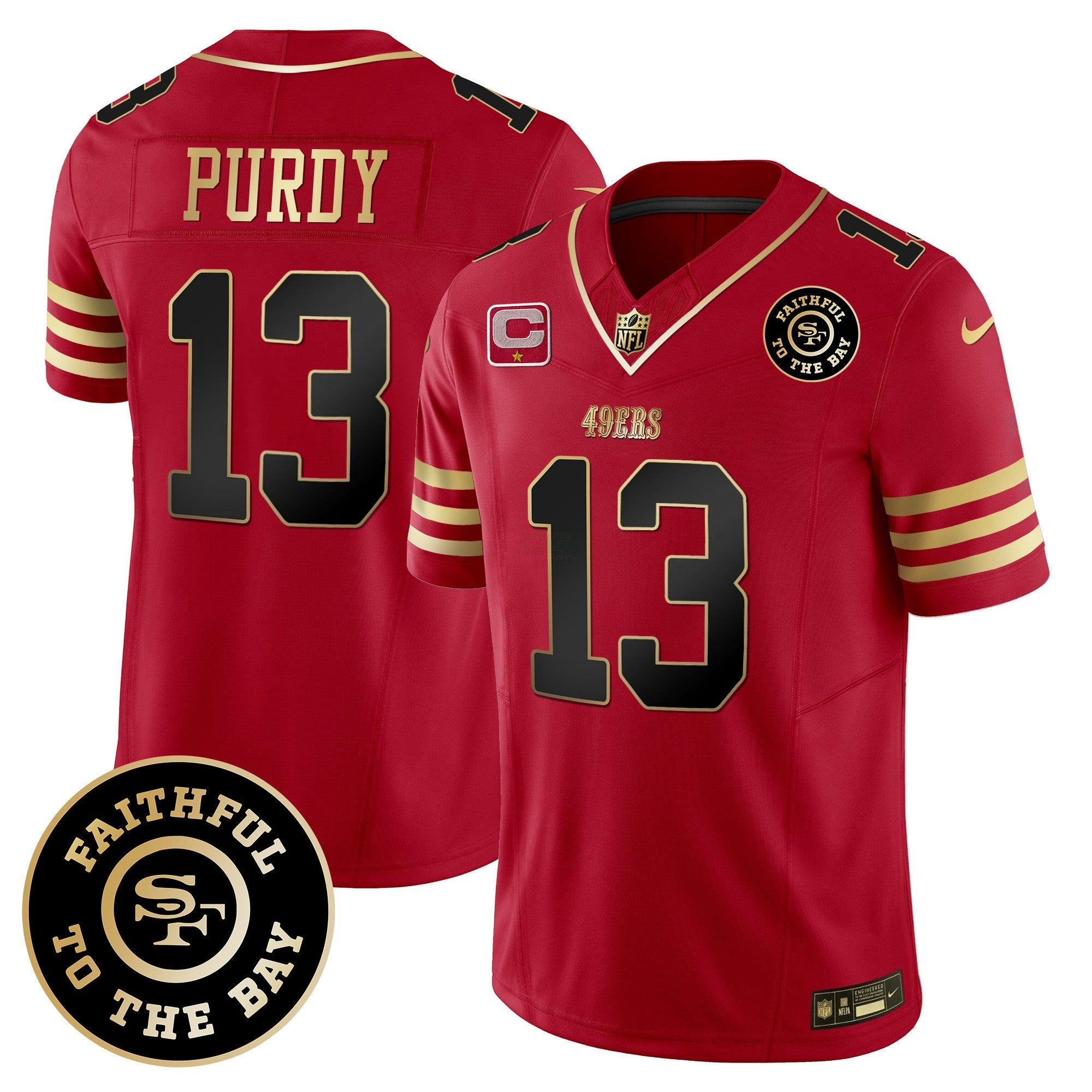 Camisa NFL Brock Purdy San Francisco Faithful To The Bay Patch Vapor Limited Jersey