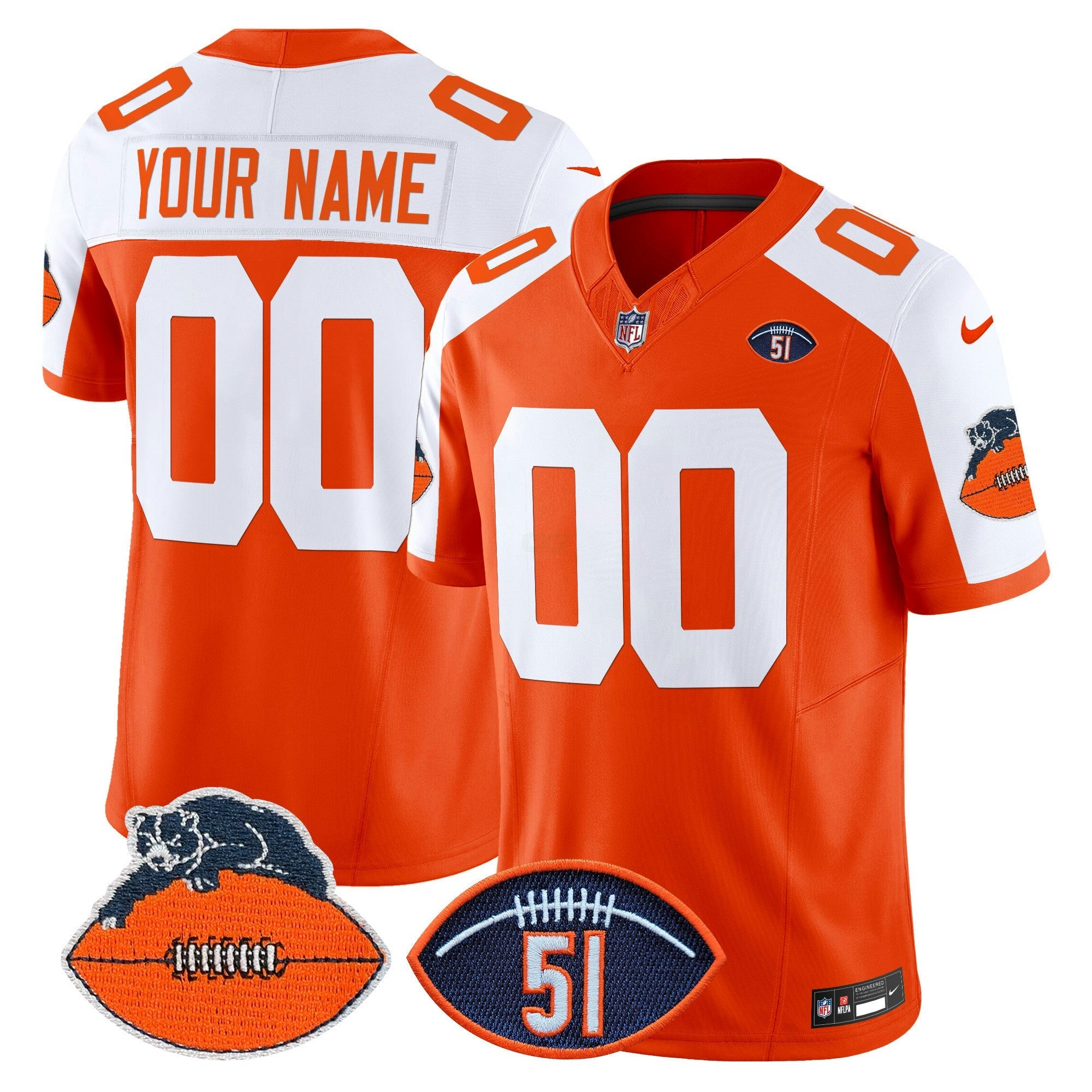 Camisa NFL Chicago Dick Butkus Patch Throwback Vapor Limited Jersey