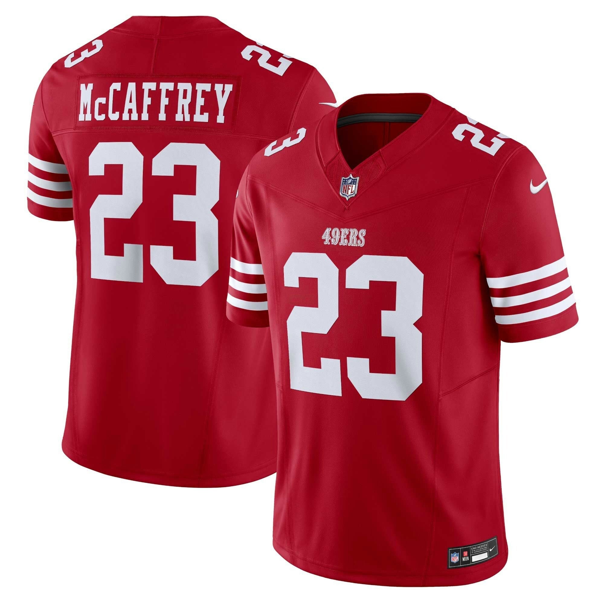 Camisa NFL Christian McCaffrey San Francisco Vapor Jersey – Escarlate - Escarlate