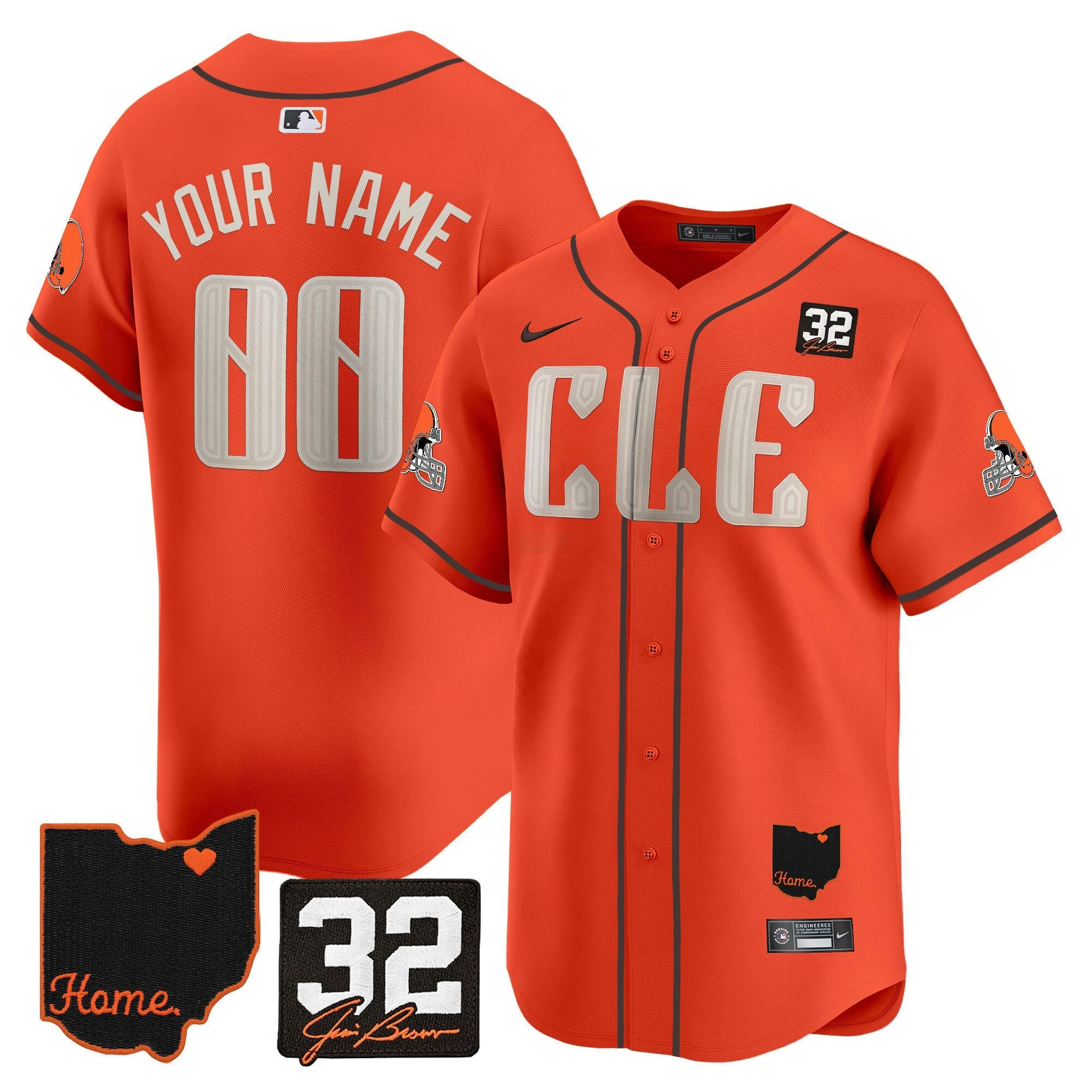 Camisa NFL Cleveland 2025 Jim Brown Memorial & Home Patch Vapor Premier Limited Jersey
