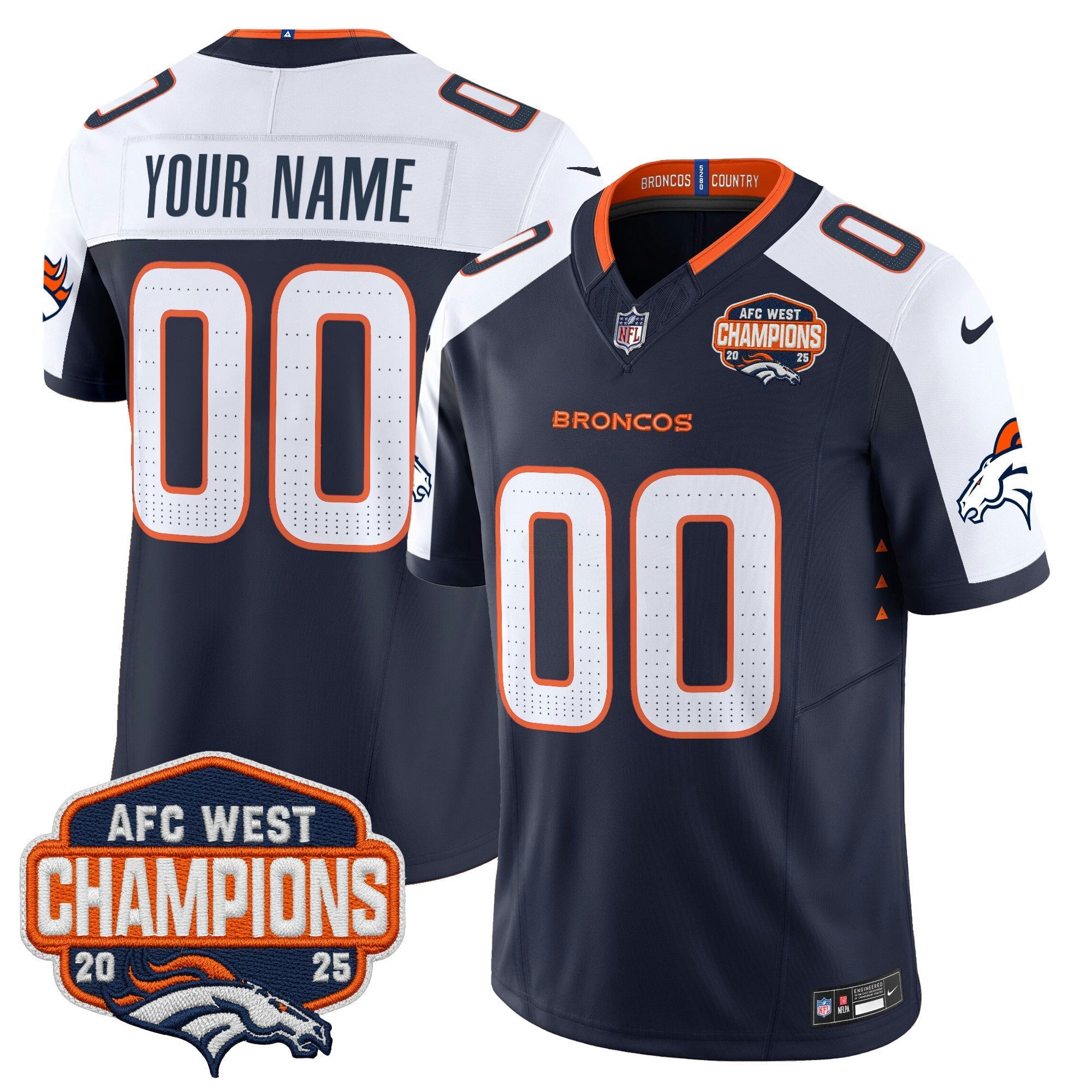 Camisa NFL Denver 2025 AFC West Division Champions Vapor Limited Jersey