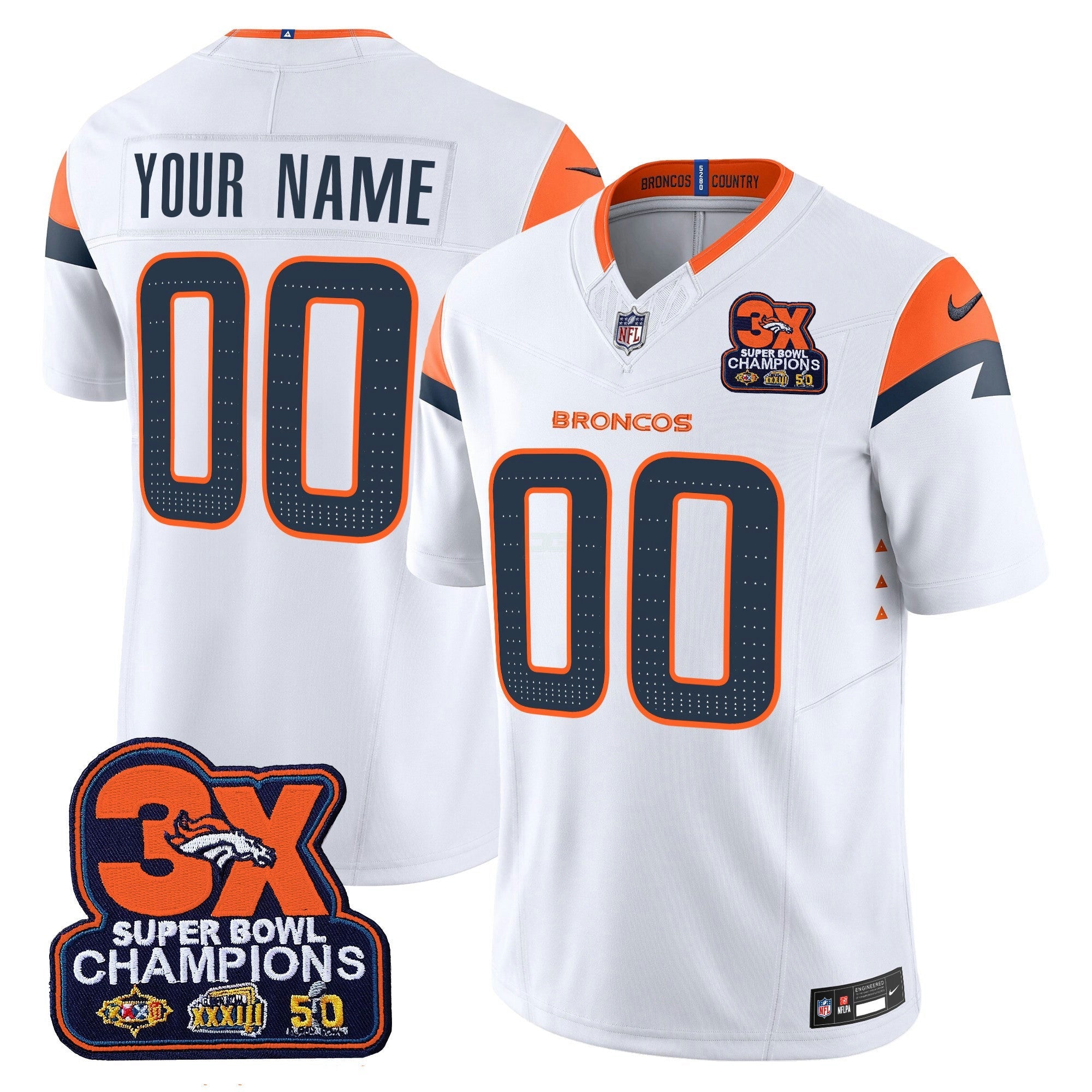Camisa NFL Denver 3-Time Champions Patch Vapor Limited Jersey