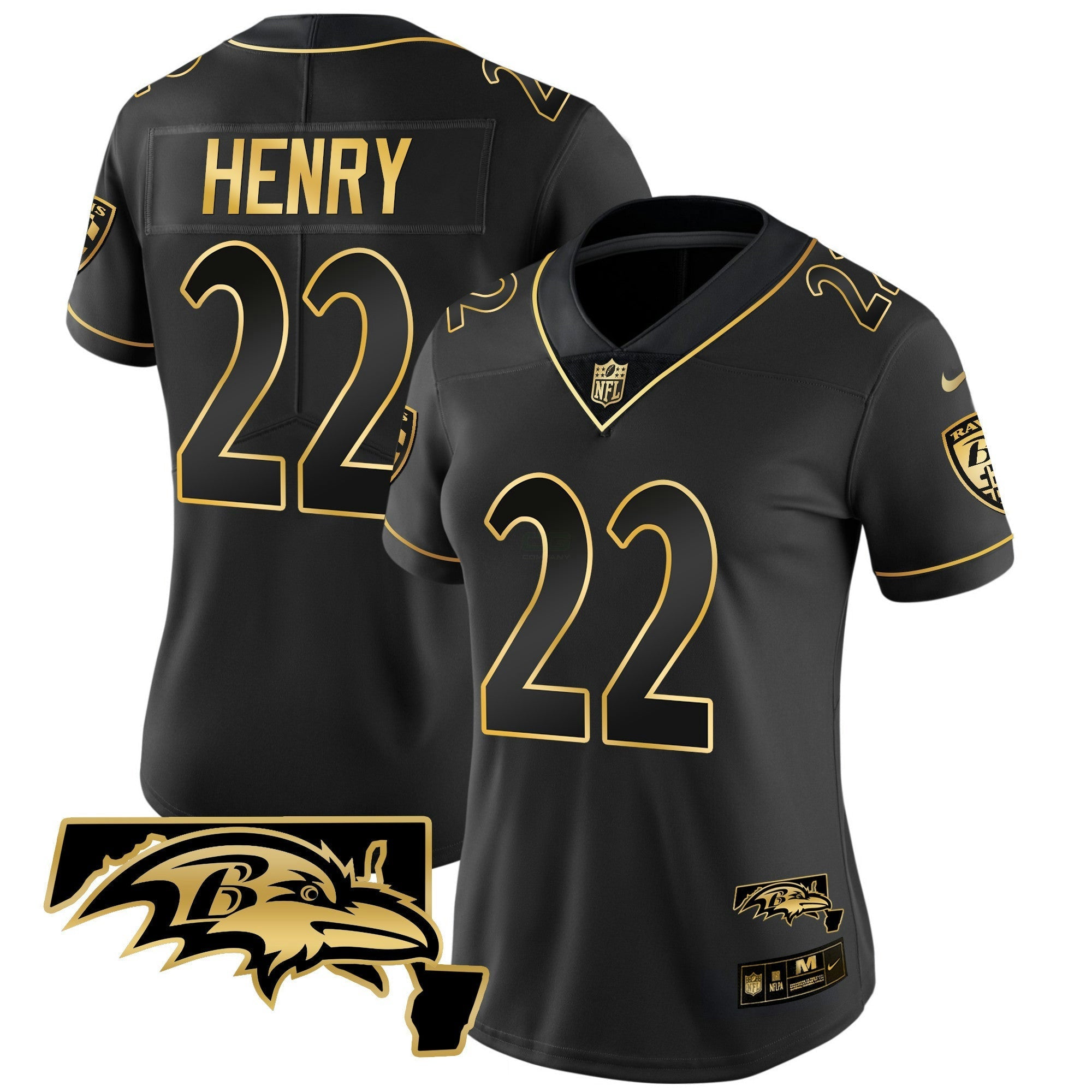 Camisa NFL Derrick Henry Maryland Patch Vapor Dourada Jersey