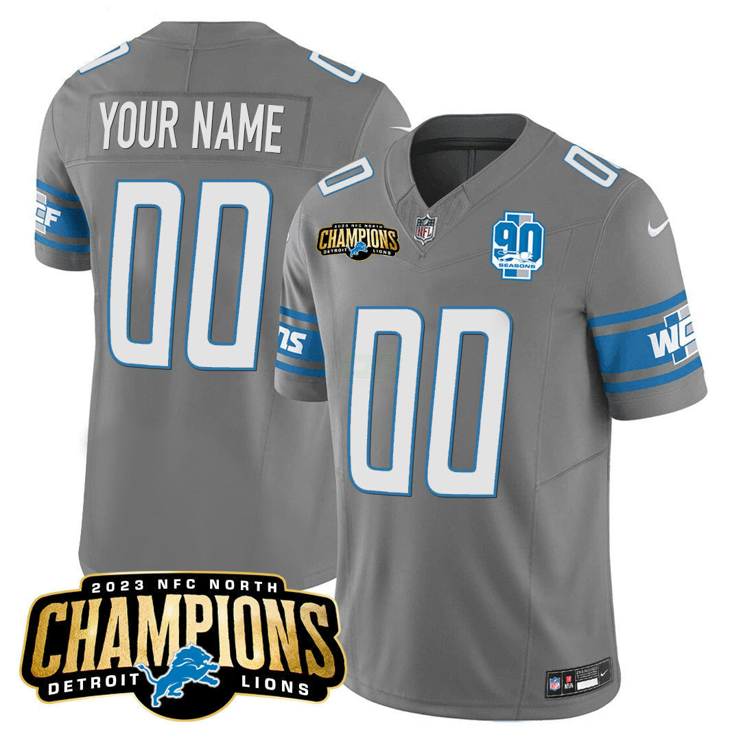 Camisa NFL Detroit 2023 NFC North Champions Patch Vapor Jersey V2