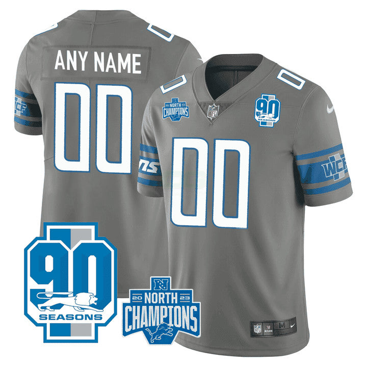 Camisa NFL Detroit 2023 NFC North Division Champions & 90th Year Patch Vapor Jersey
