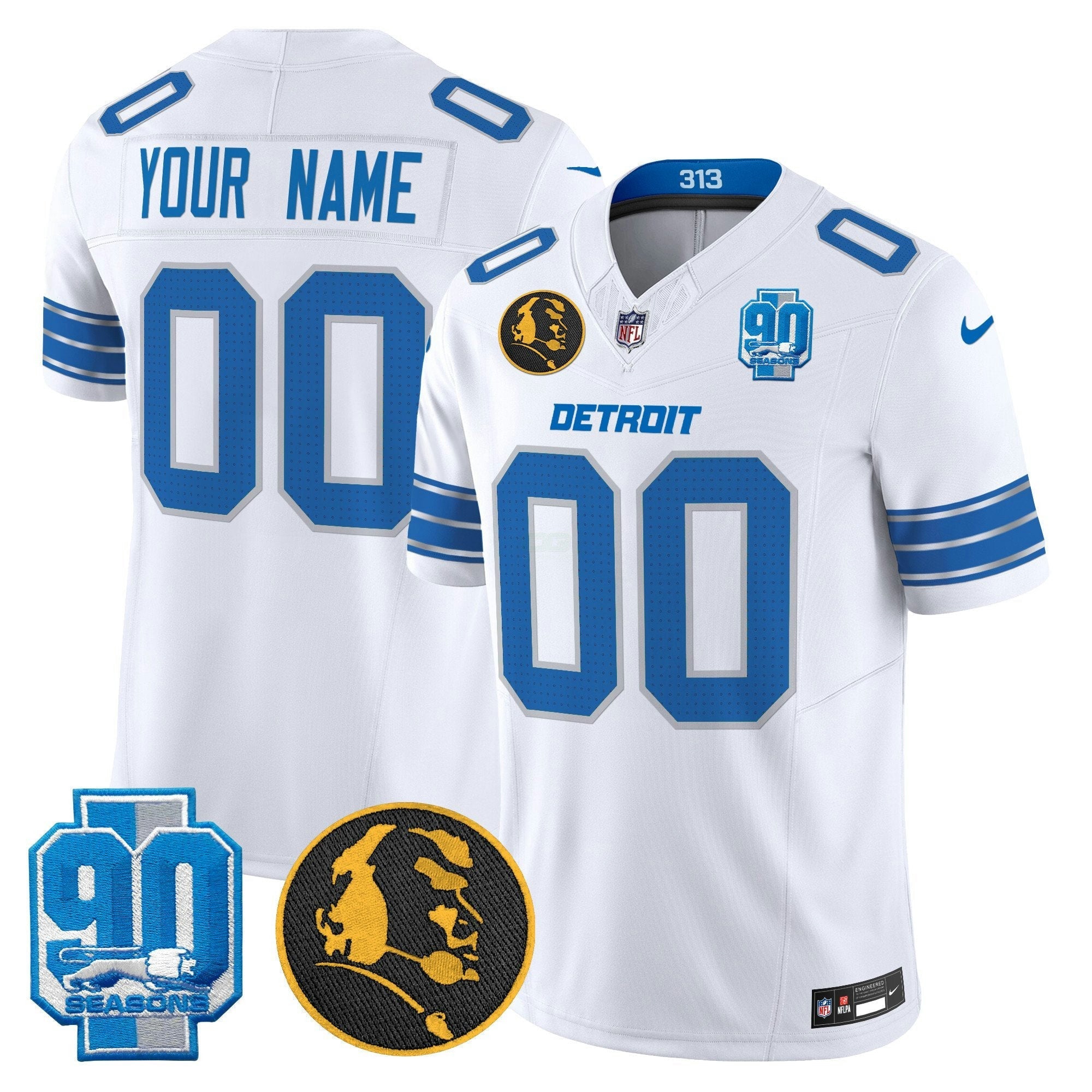 Camisa NFL Detroit 2024 90th & John Madden Patch Vapor Limited Jersey