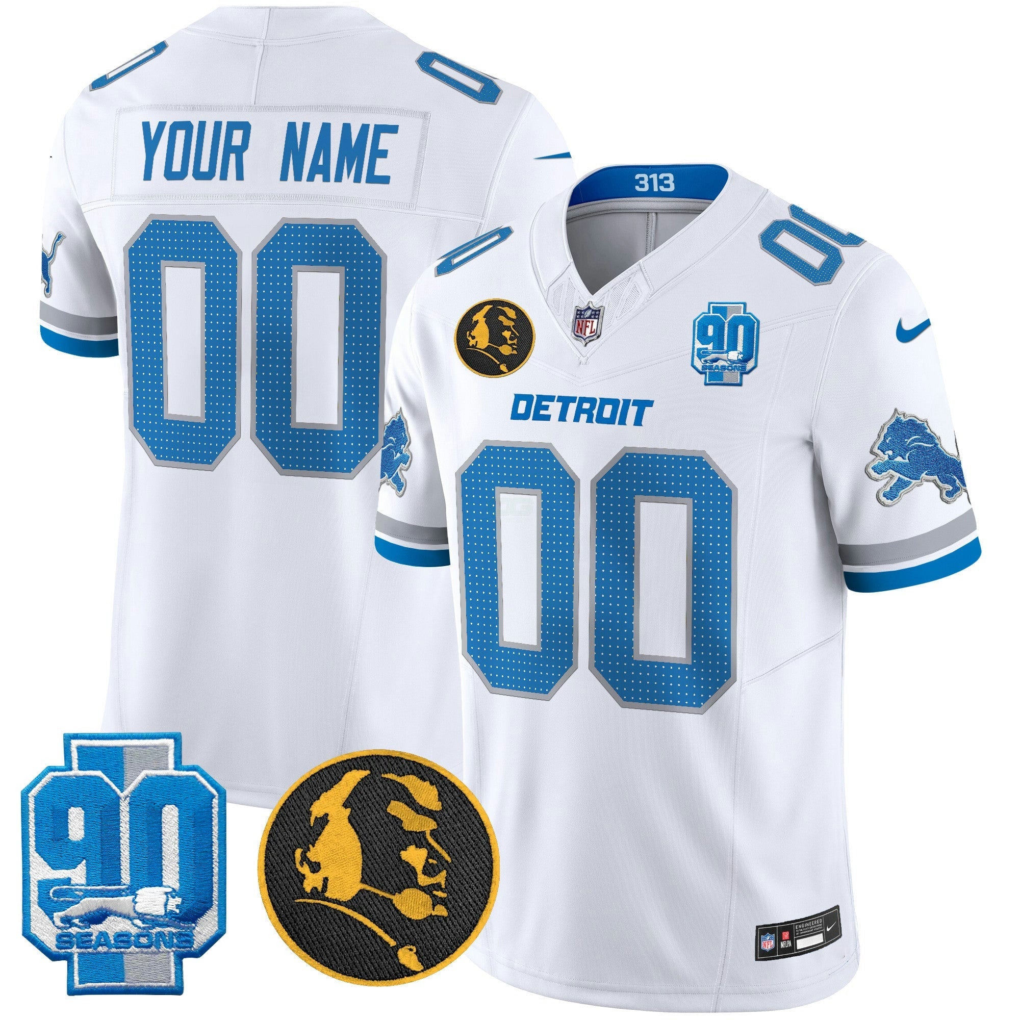 Camisa NFL Detroit 2024 90th & John Madden Patch Vapor Limited Jersey V2