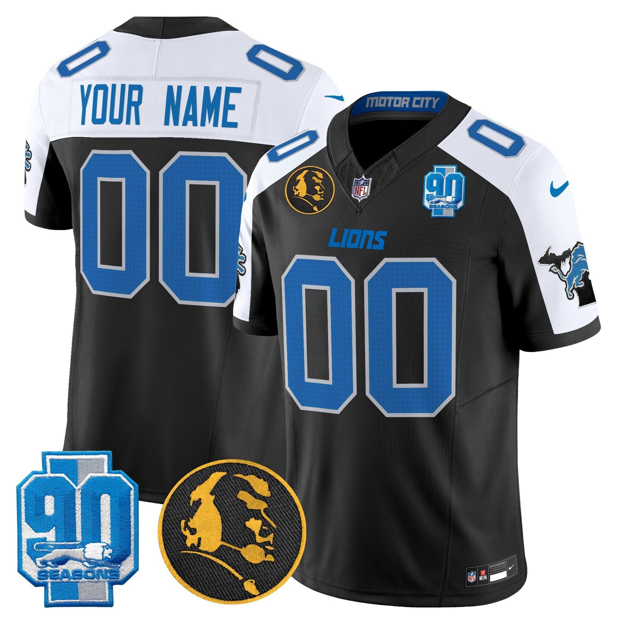 Camisa NFL Detroit 2024 90th & John Madden Patch Vapor Limited Jersey