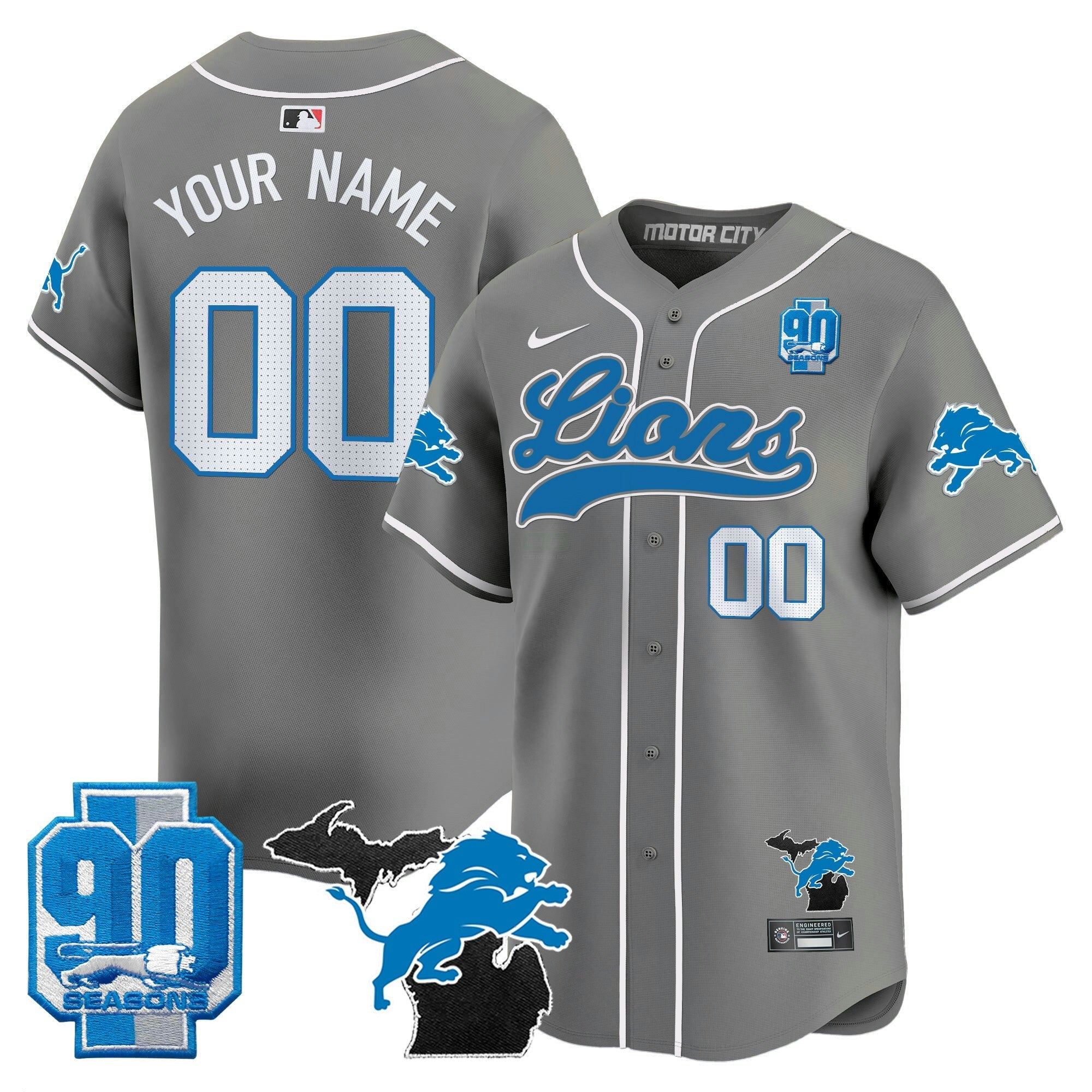 Camisa NFL Detroit 2024 Michigan & 90th Season Patch Jersey