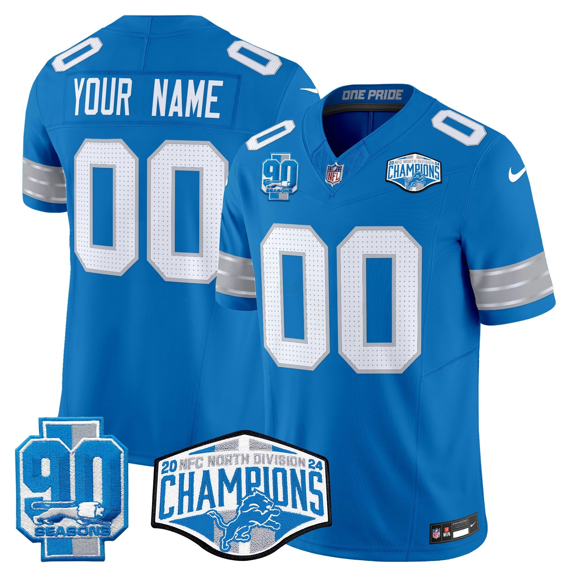 Camisa NFL Detroit 2024 NFC North Division Champions Patch Vapor Limited Jersey
