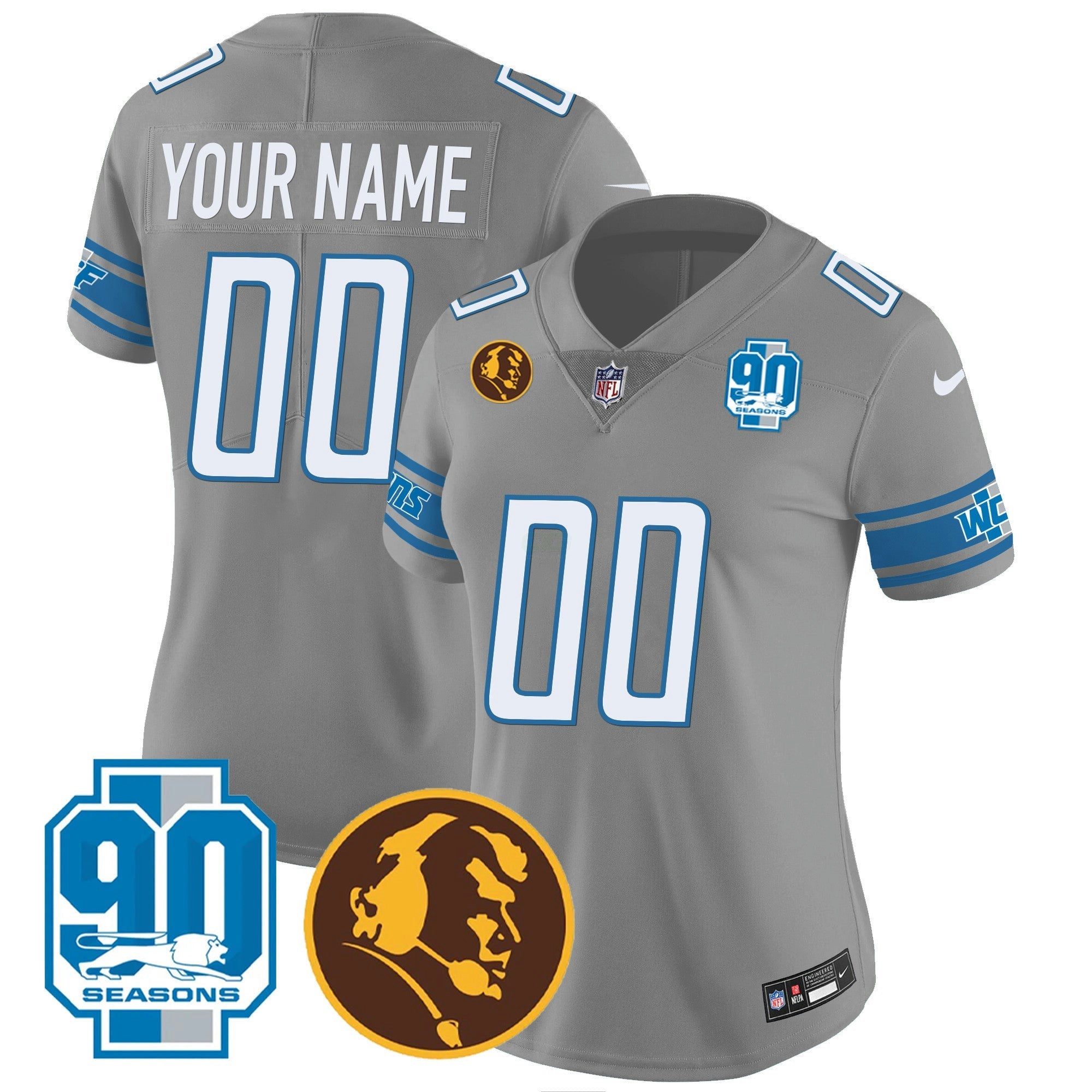 Camisa NFL Detroit 90th & John Madden Patch Jersey