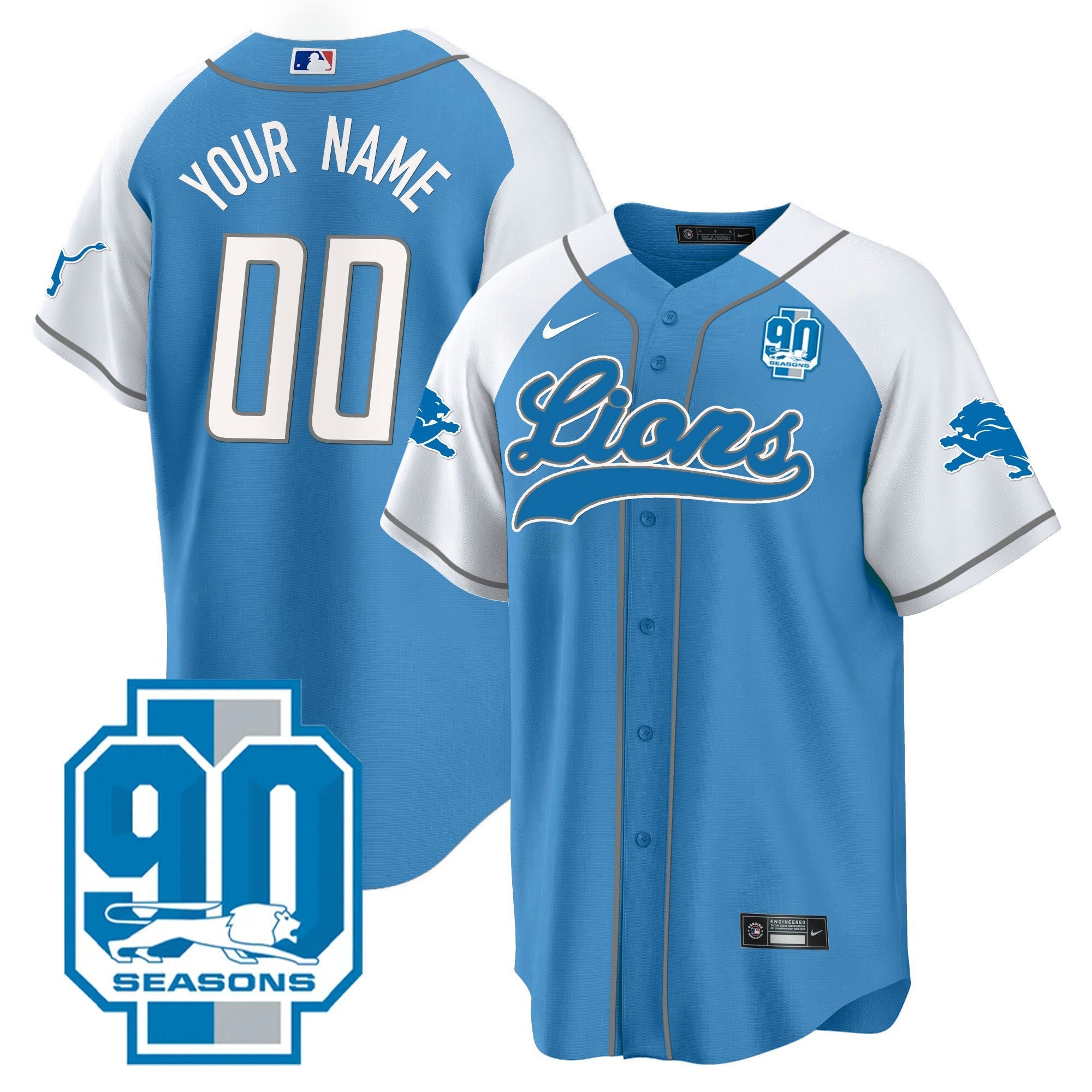 Camisa NFL Detroit 90th Year Patch Jersey