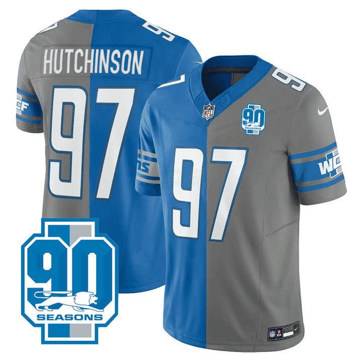 Camisa NFL Detroit 90th Year Patch Split Vapor Jersey