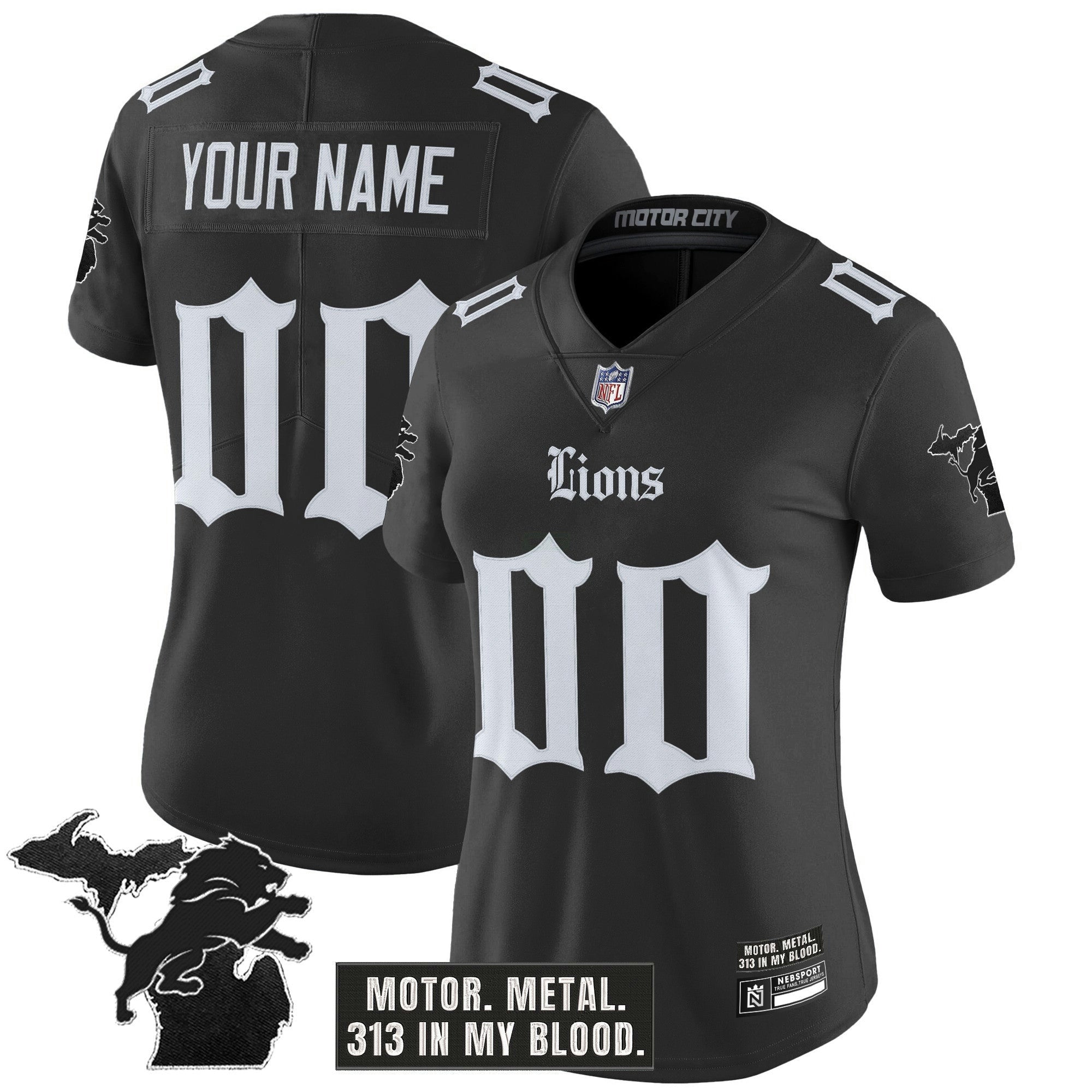 Camisa NFL Detroit ‘Gothic Motor Grit Edition’ Vapor Limited Jersey