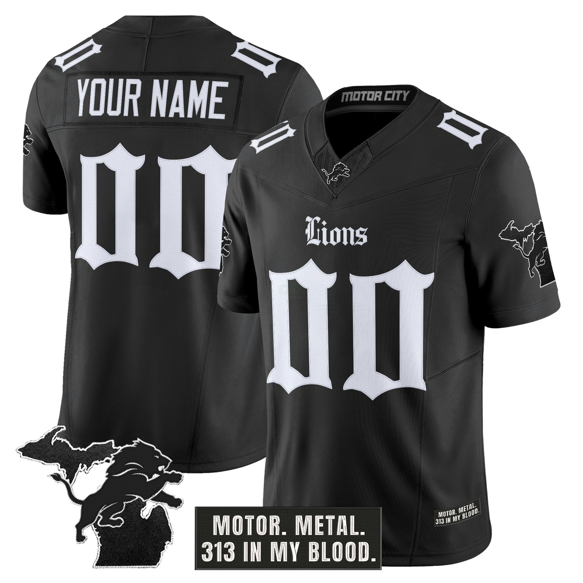 Camisa NFL Detroit ‘Gothic Motor Grit Edition’ Vapor Limited Jersey V2
