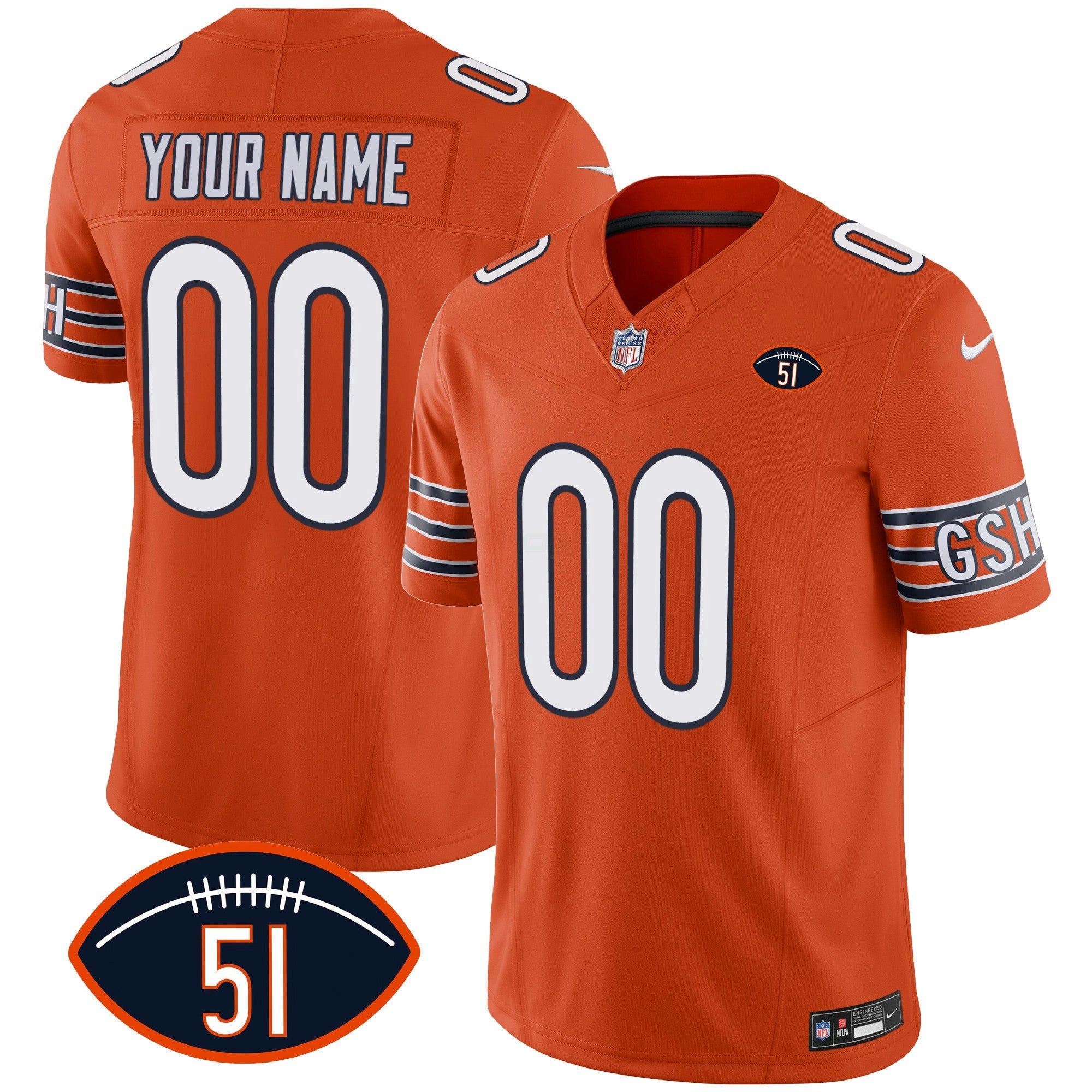 Camisa NFL Dick Butkus Patch GSH Vapor Jersey