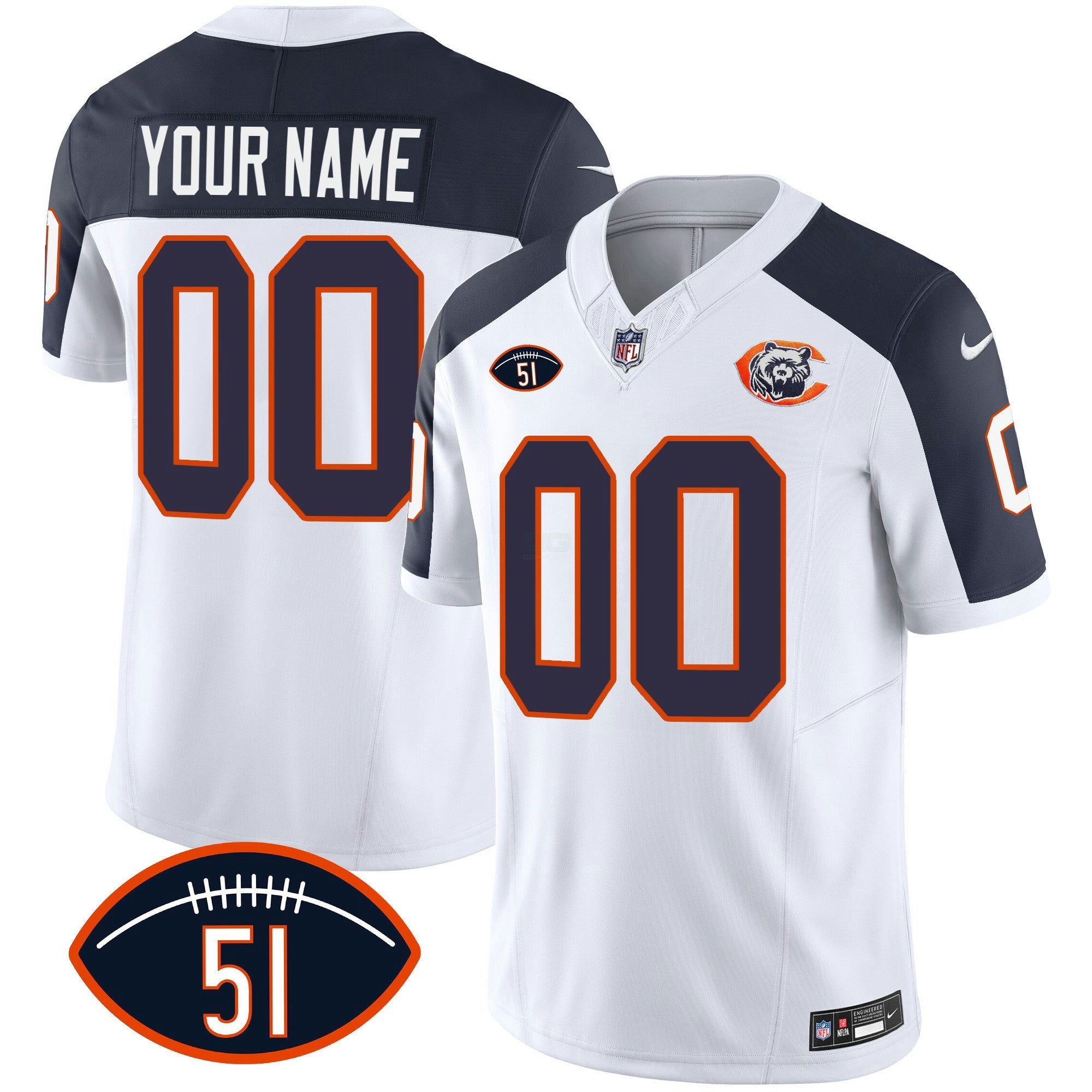 Camisa NFL Dick Butkus Patch Throwback Vapor Jersey