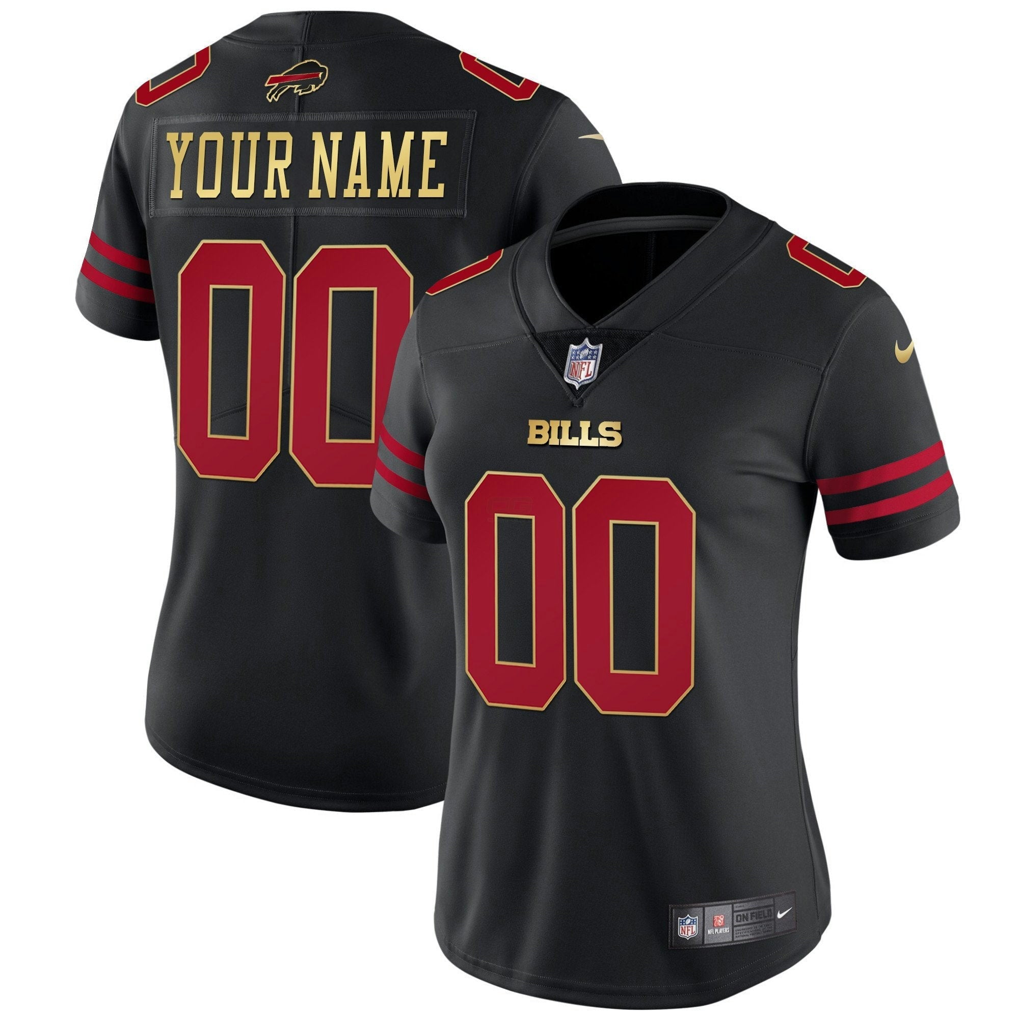 Camisa NFL Dourada and Split Custom Name and Number