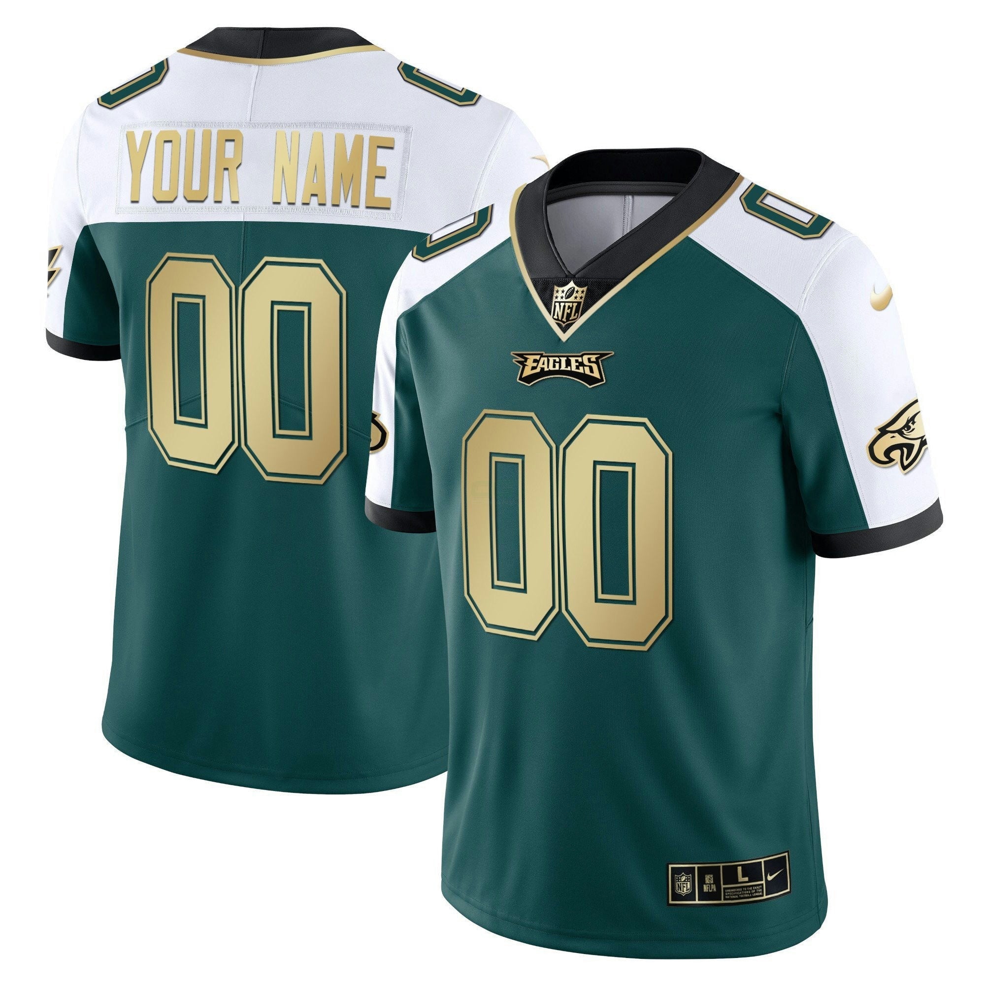 Camisa NFL Dourada & Split Custom Name and Number