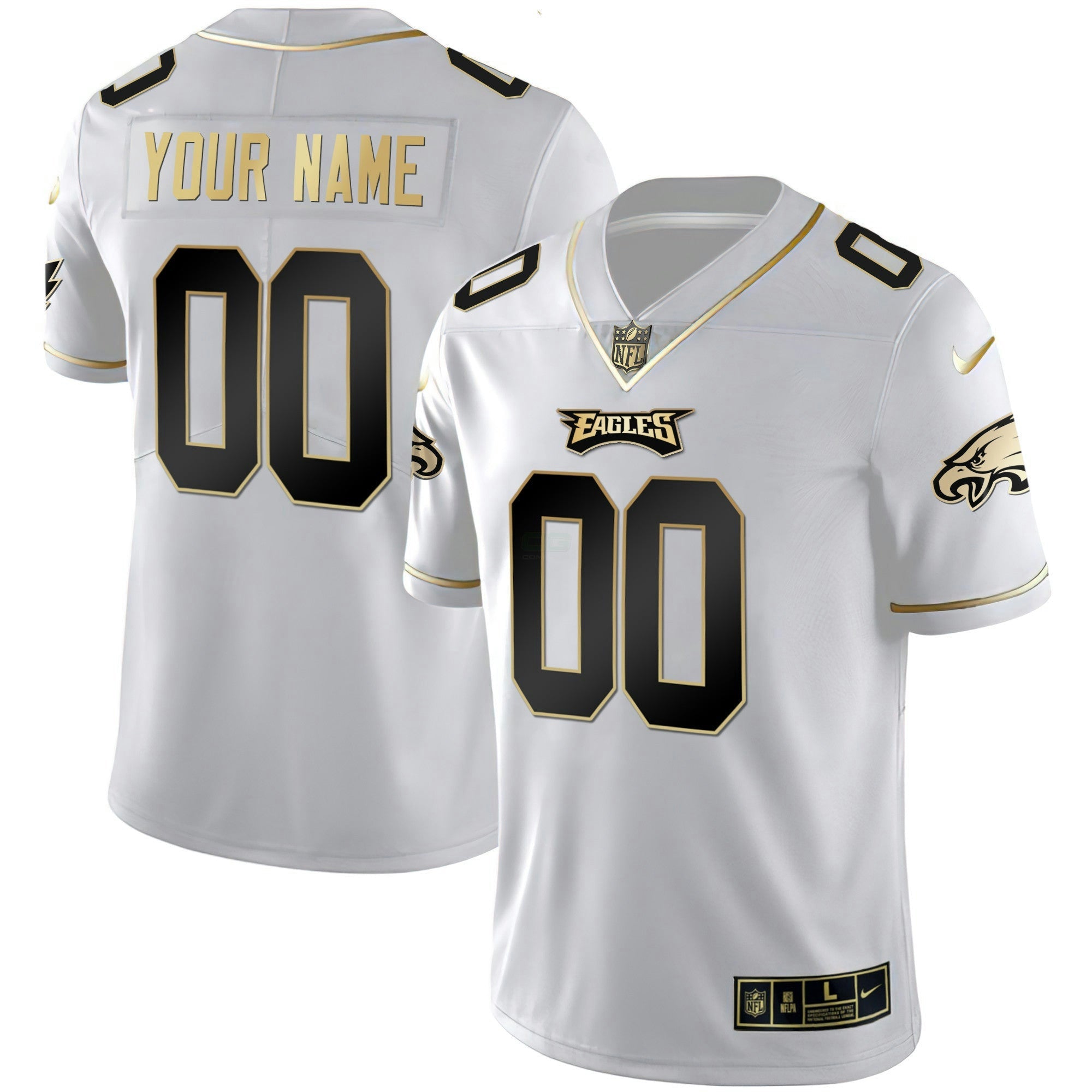 Camisa NFL Dourada & Split Custom Name and Number