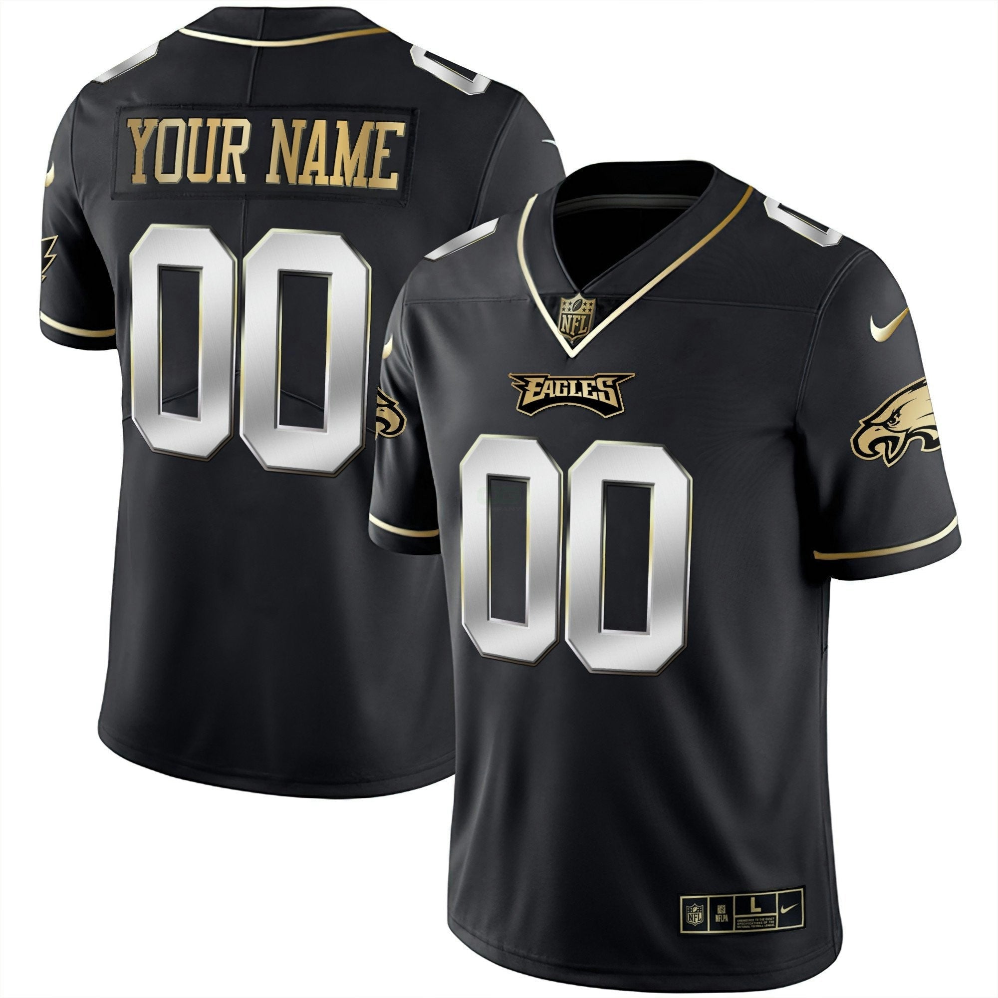 Camisa NFL Dourada & Split Custom Name and Number