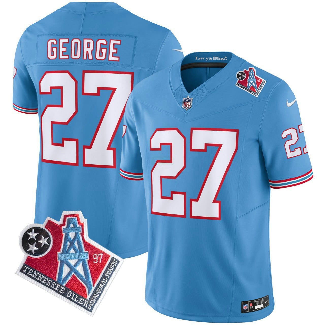 Camisa NFL Eddie George Tennessee Light Blue Jersey - Light Azul