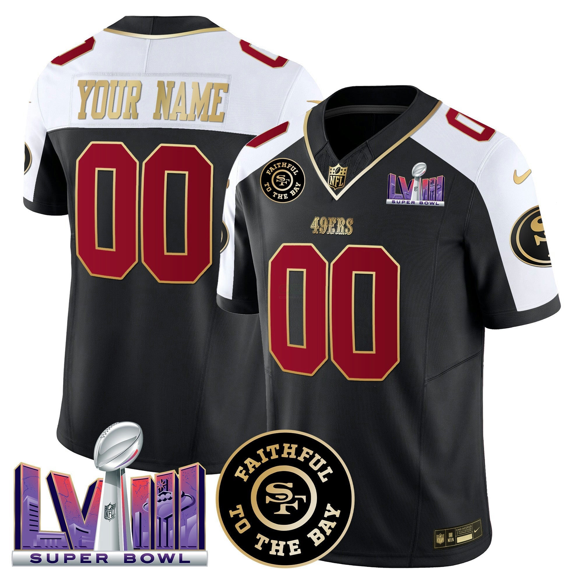 Camisa NFL Faithful & Super Bowl LVIII Patch Vapor Jersey