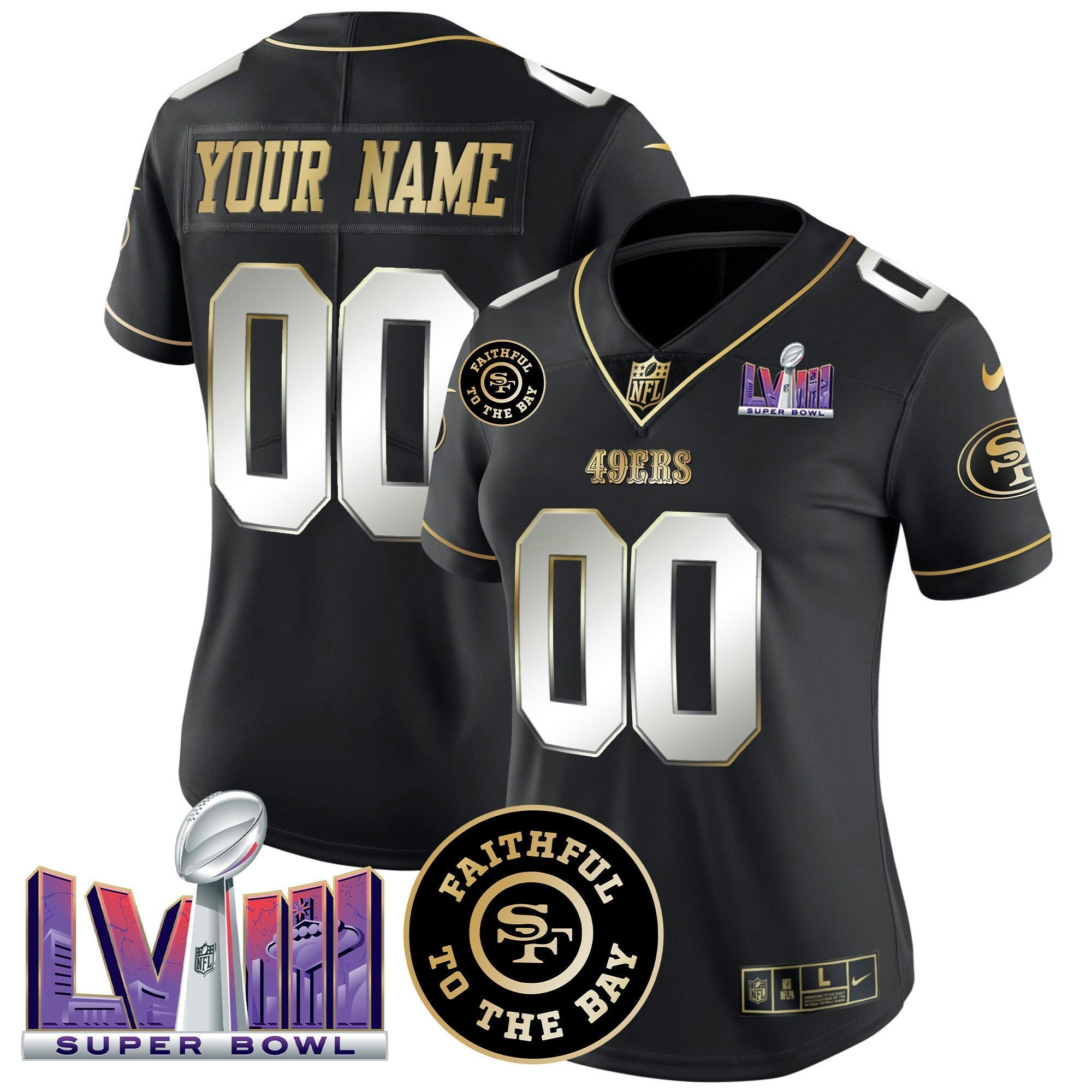 Camisa NFL Faithful & Super Bowl LVIII Patch Vapor Jersey