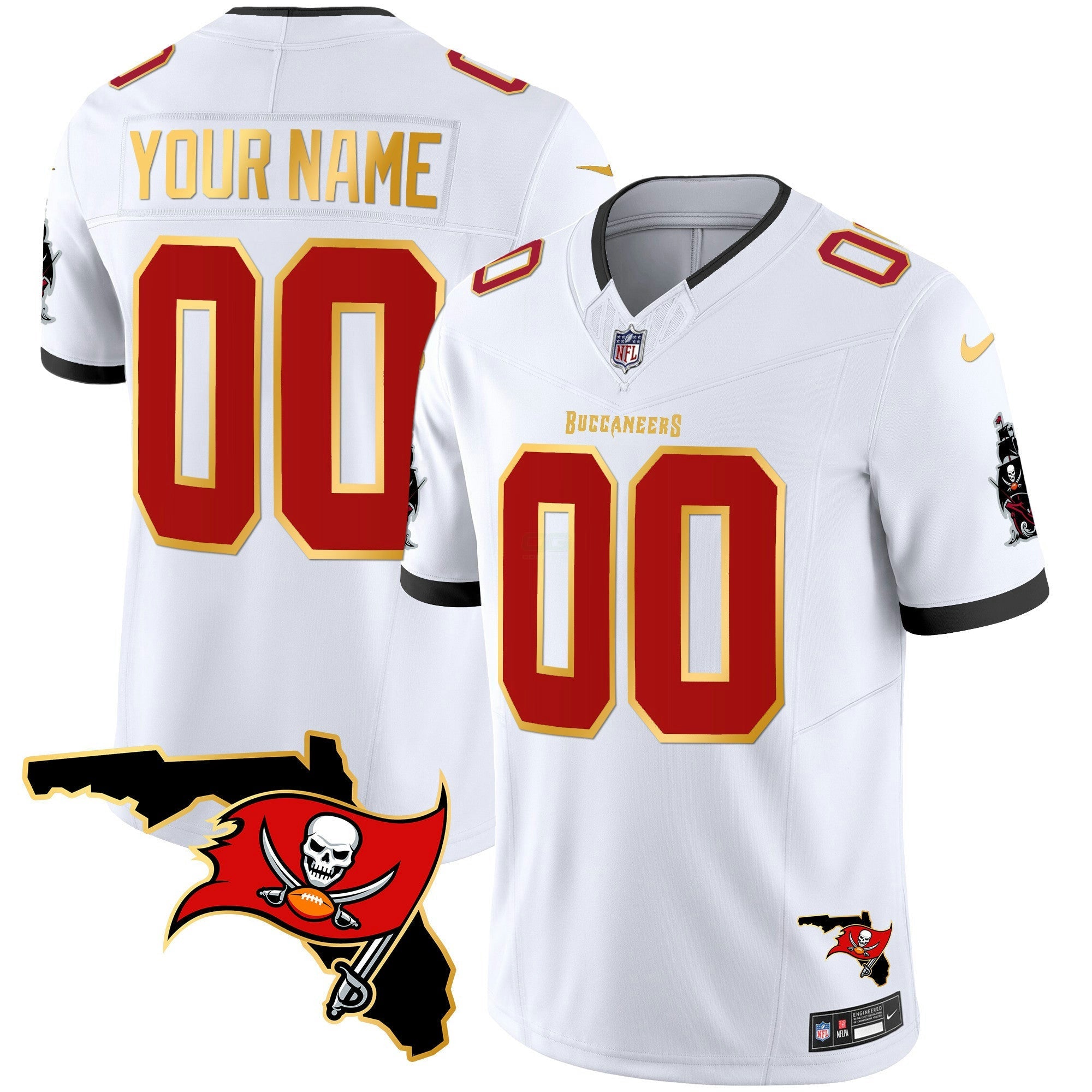 Camisa NFL Florida Patch Dourada Trim Vapor Jersey