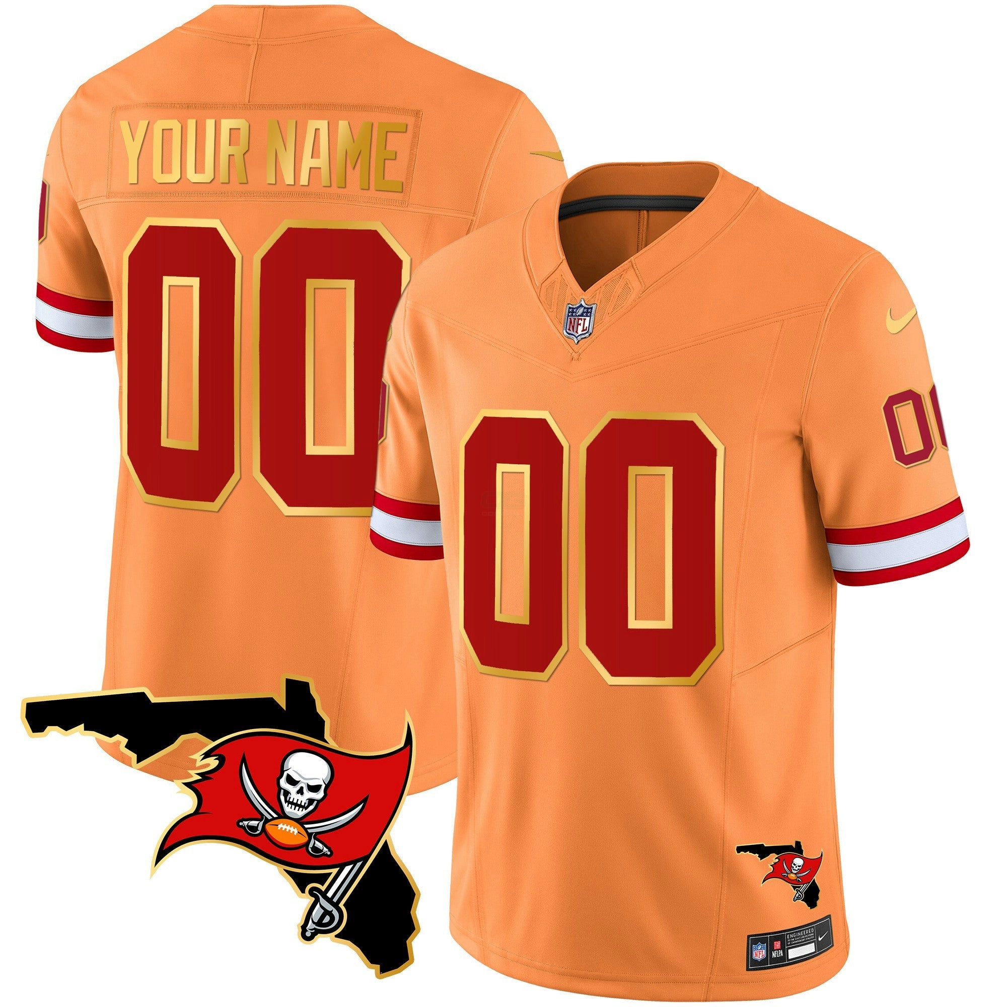 Camisa NFL Florida Patch Dourada Trim Vapor Jersey