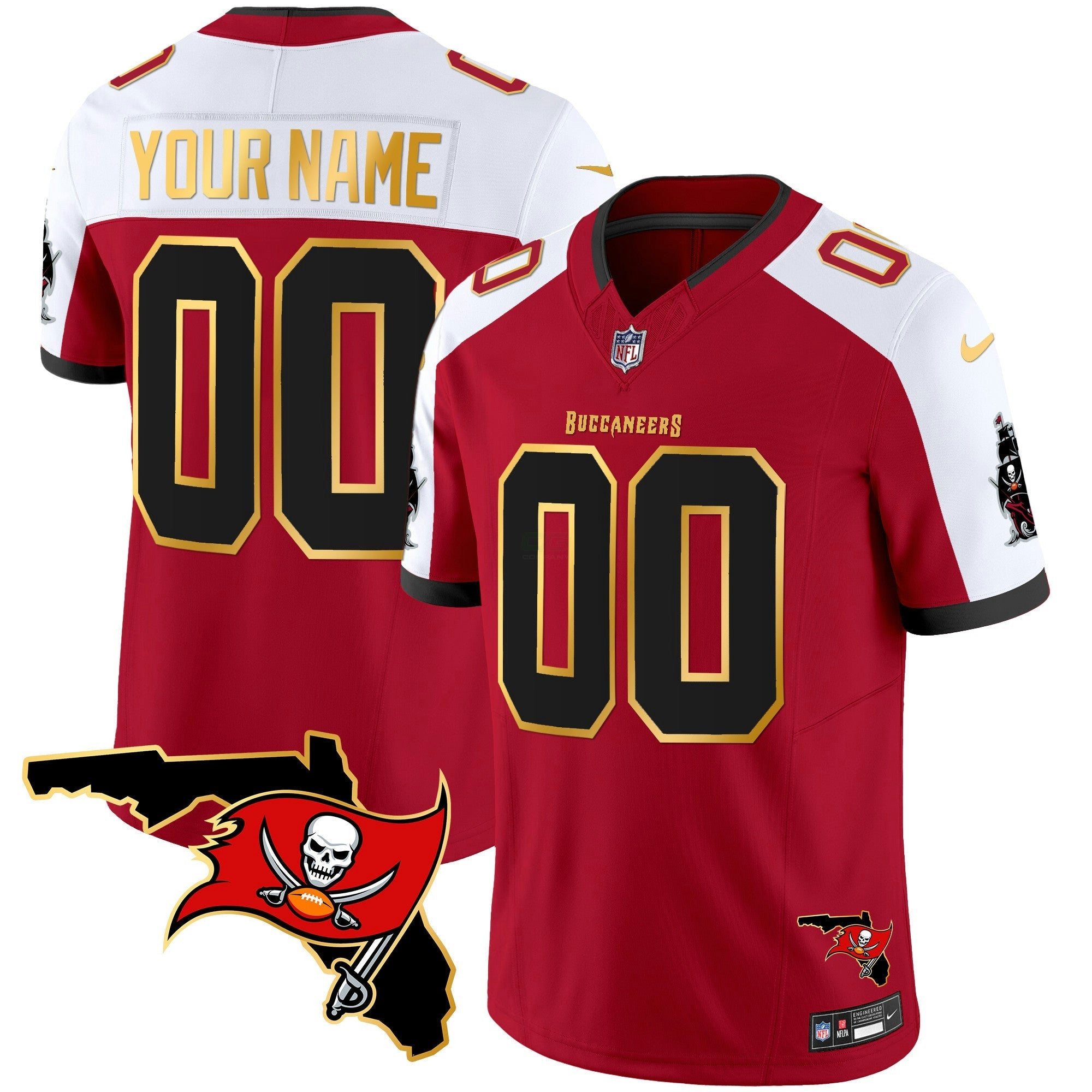 Camisa NFL Florida Patch Dourada Trim Vapor Jersey