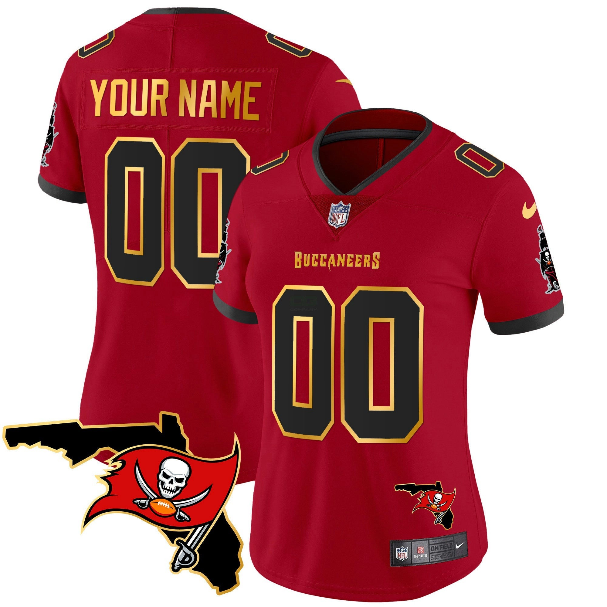 Camisa NFL Florida Patch Dourada Trim Vapor Jersey