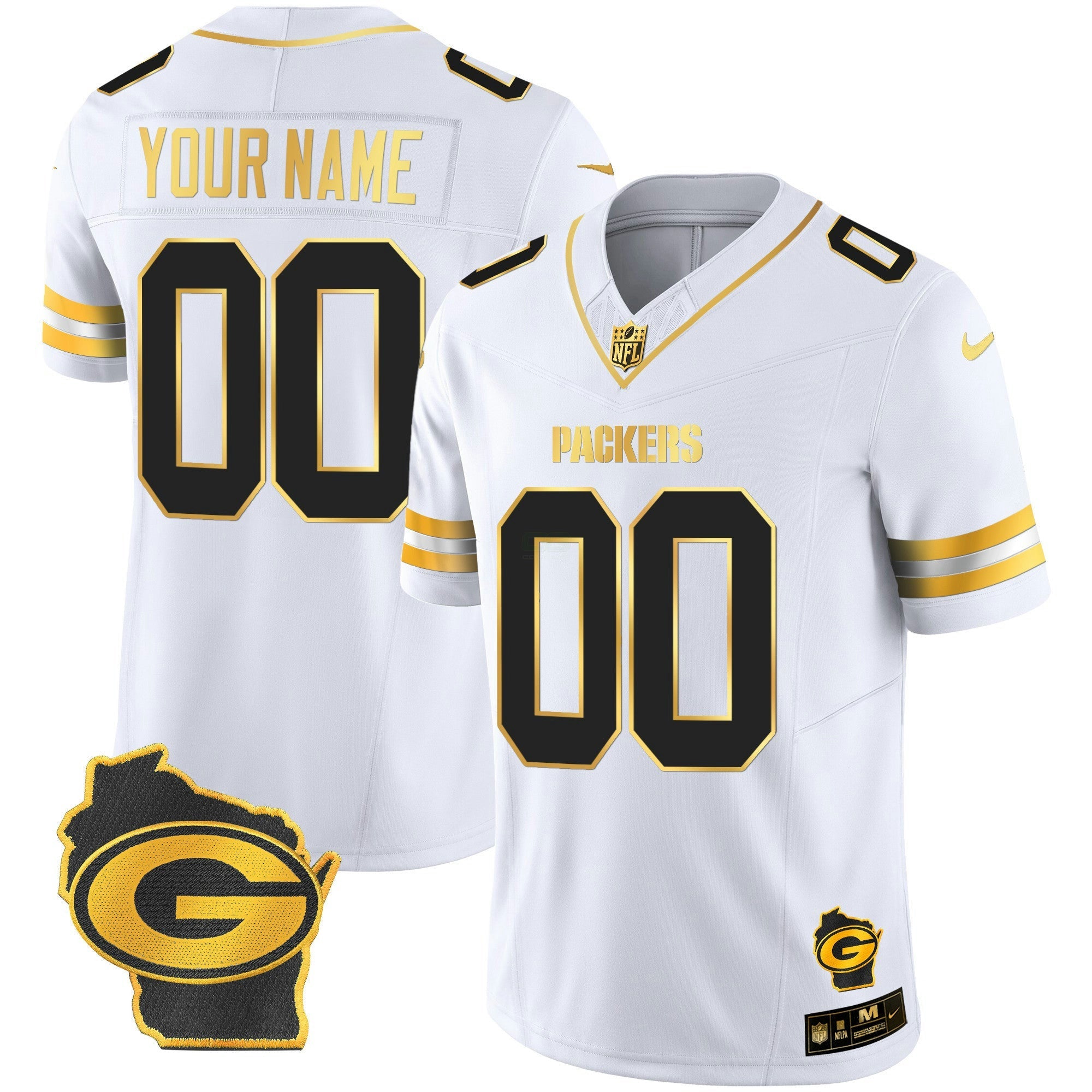 Camisa NFL Home Patch Dourada Vapor Jersey