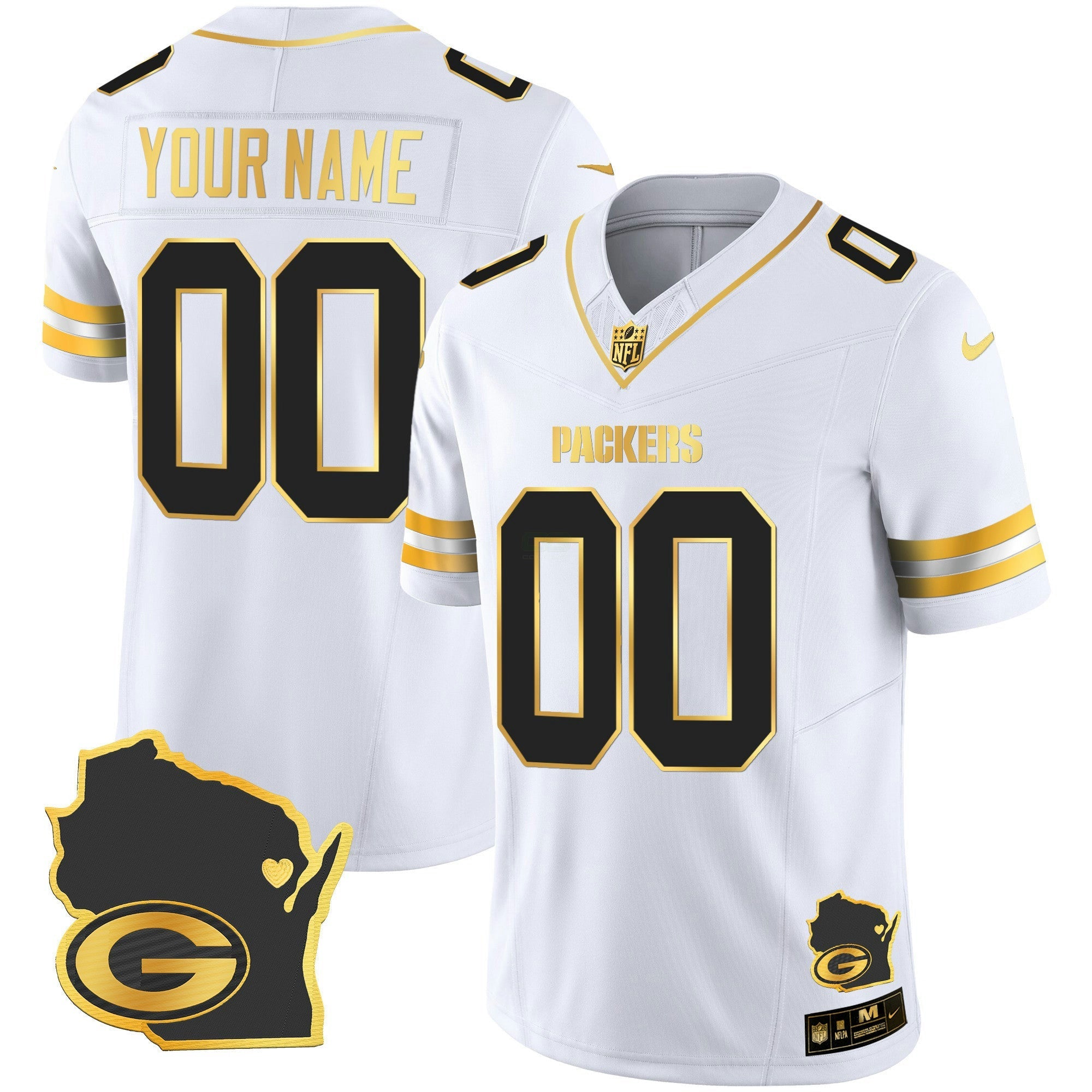 Camisa NFL Home Patch Dourada Vapor Jersey V2