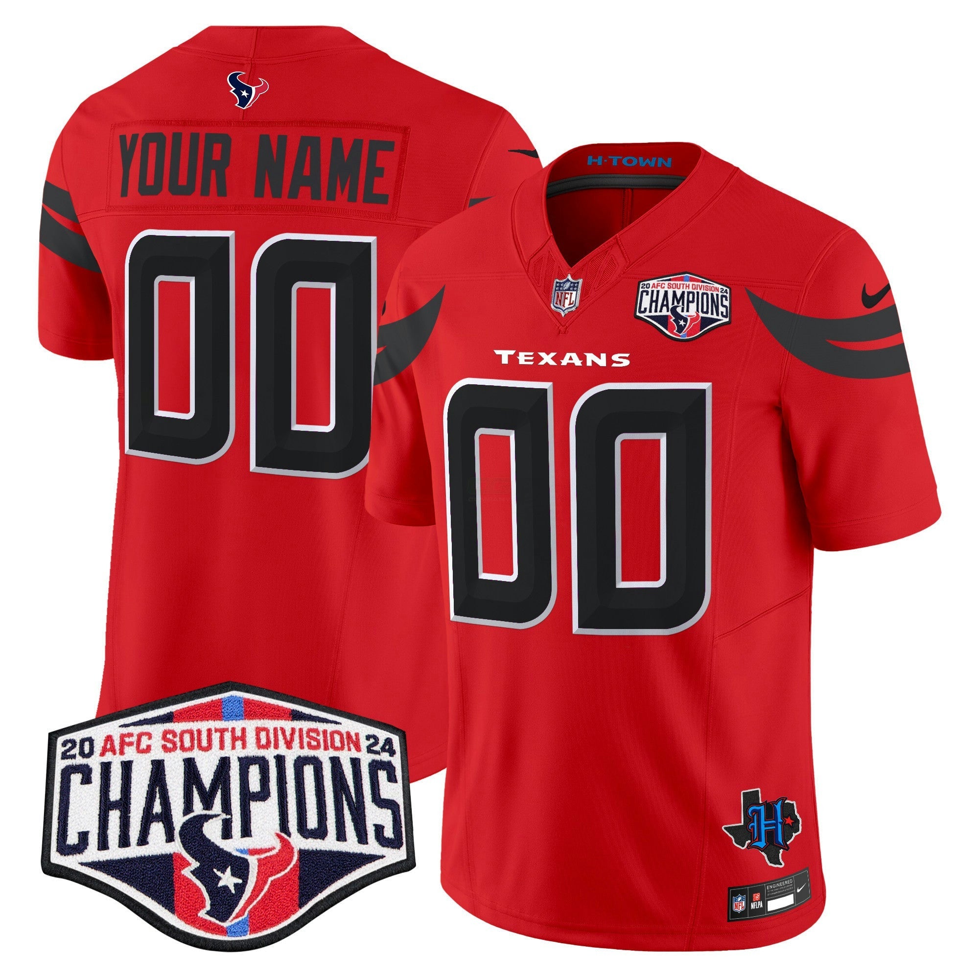 Camisa NFL Houston 2024 AFC South Division Champions Patch Vapor Limited Jersey