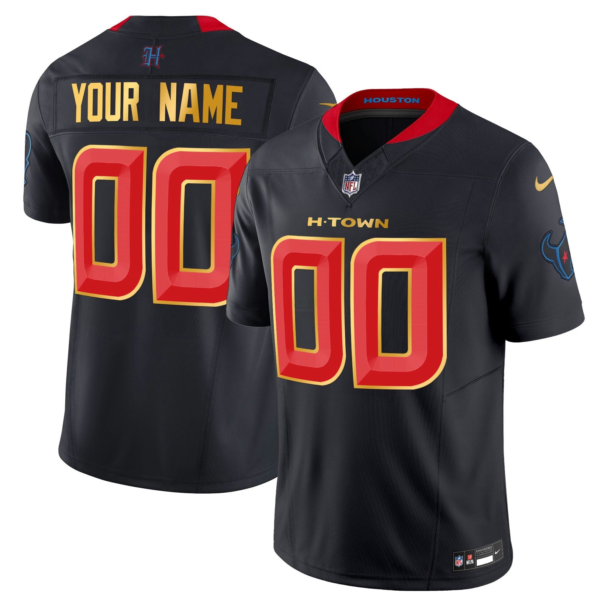 Camisa NFL Houston 2024 Dourada Trim Vapor Limited Jersey