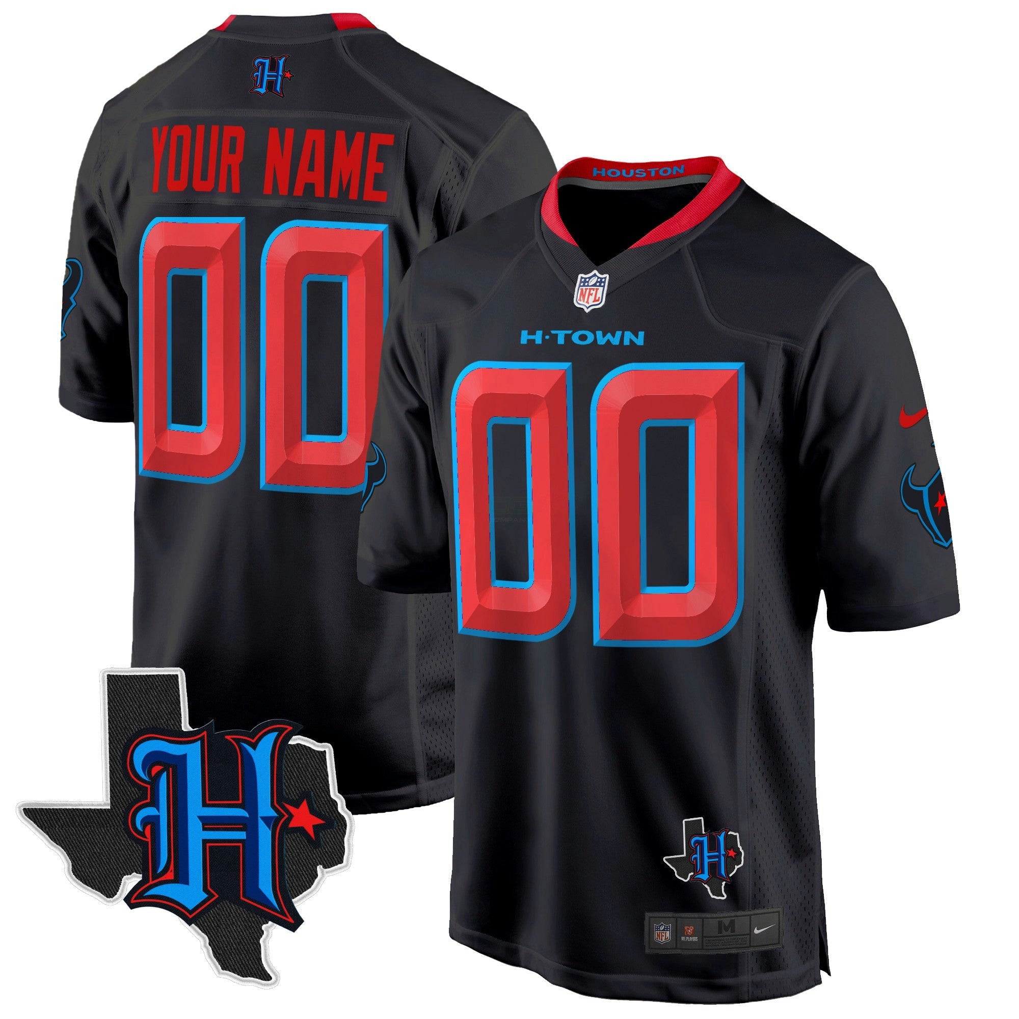 Camisa NFL Houston 2024 Texas Patch Game Jersey