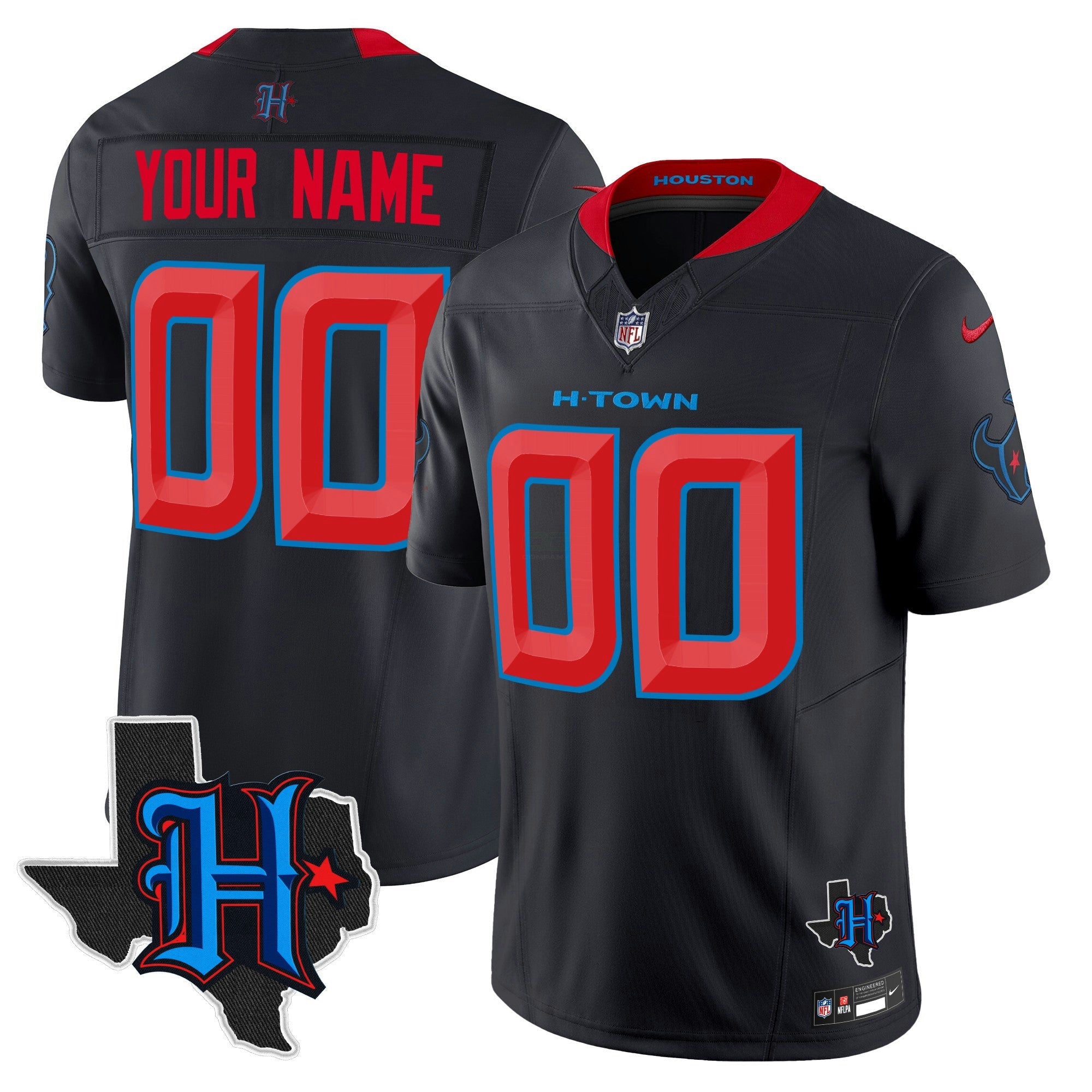 Camisa NFL Houston 2024 Texas Patch Vapor Limited Jersey