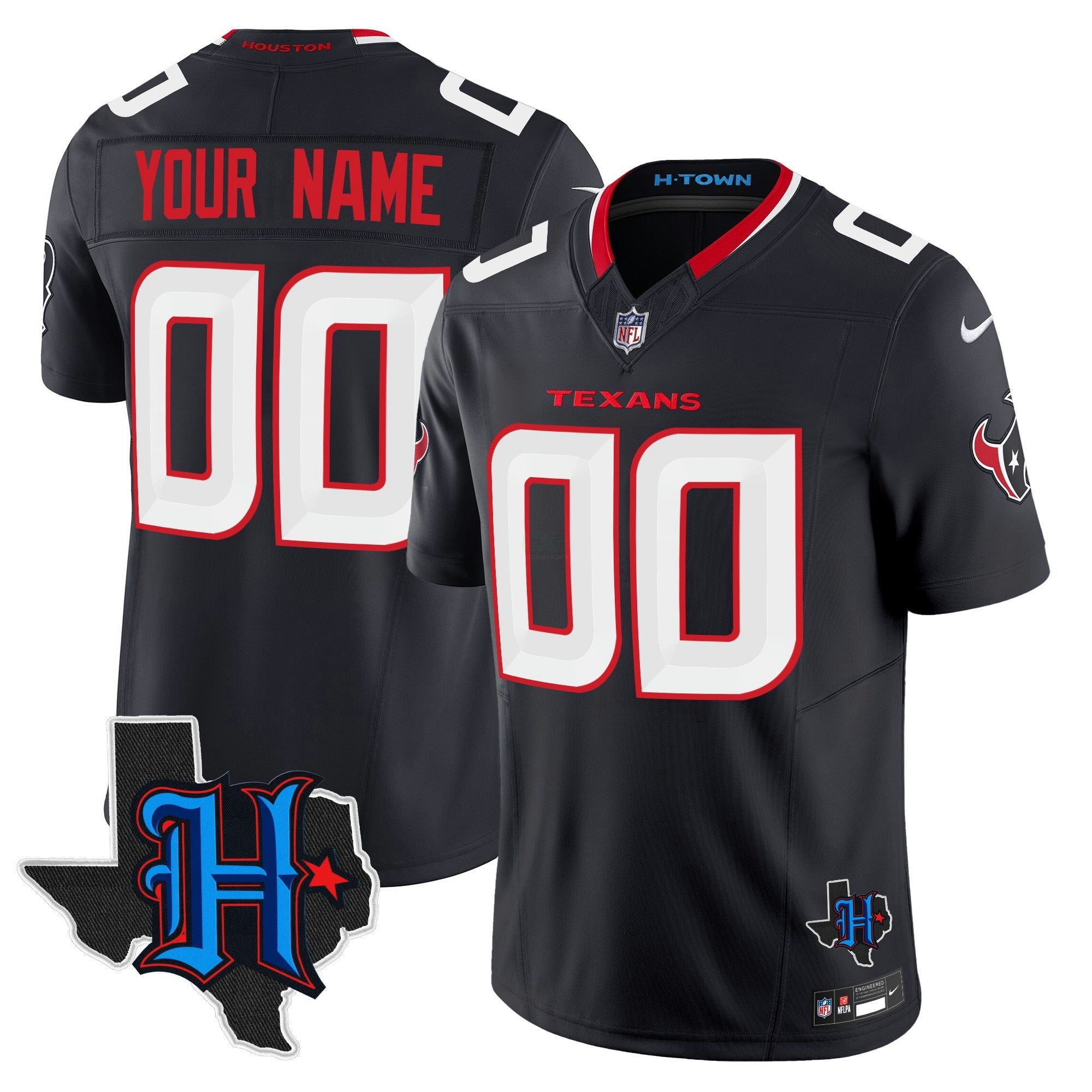 Camisa NFL Houston 2024 Texas Patch Vapor Limited Jersey