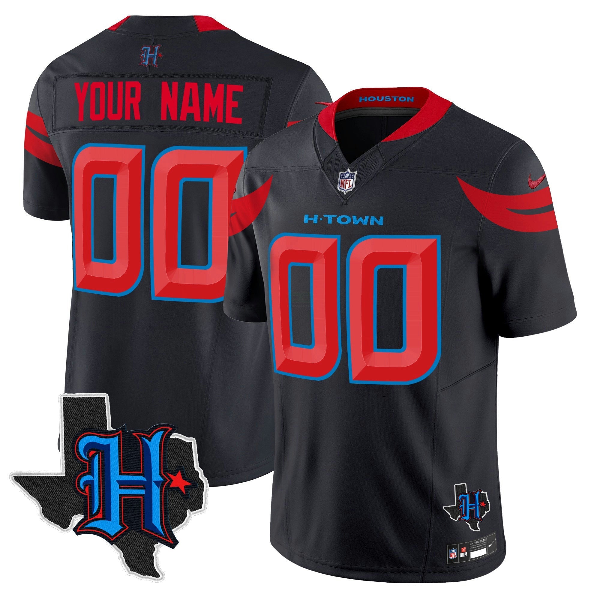 Camisa NFL Houston 2024 Texas Patch Vapor Limited Jersey V3
