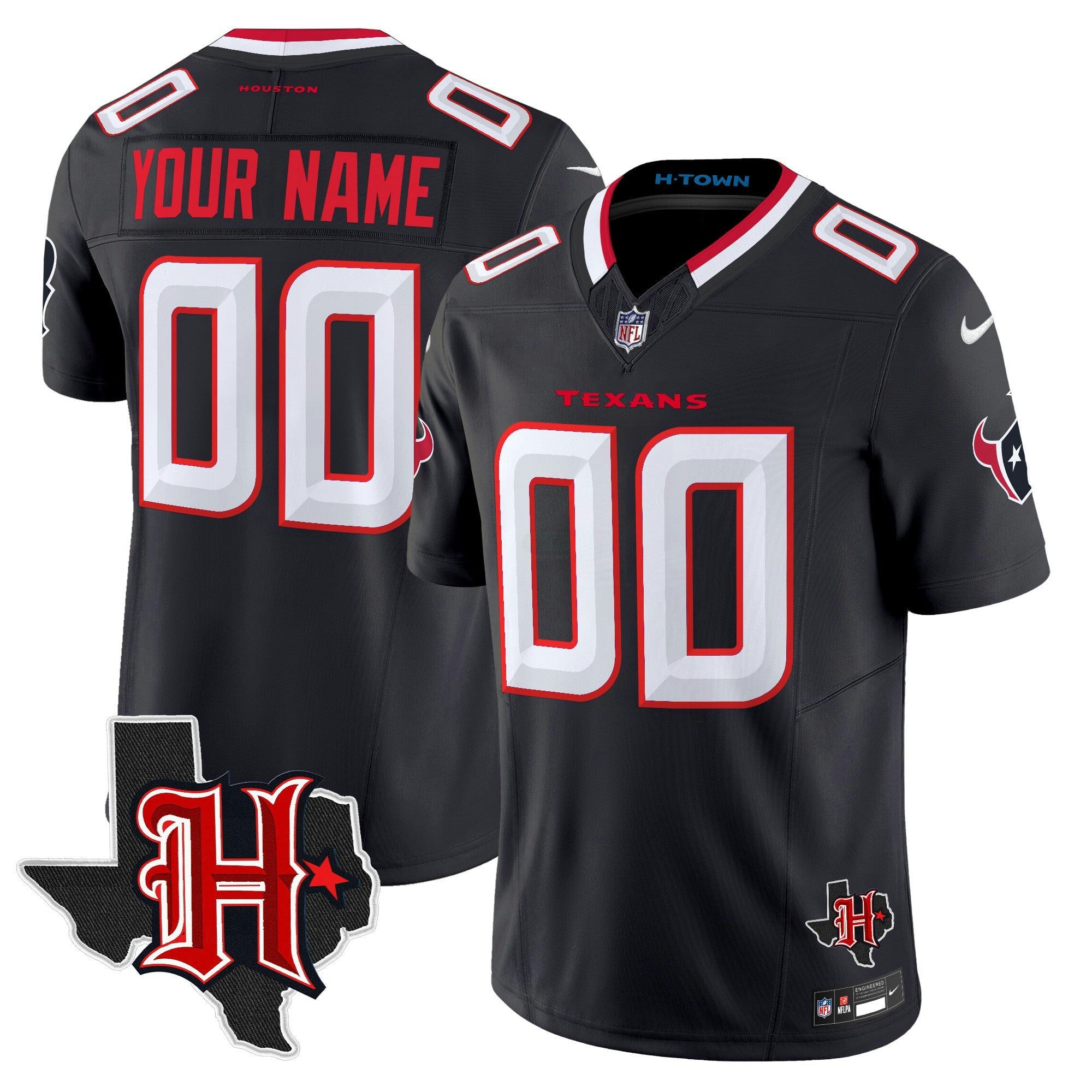 Camisa NFL Houston 2024 Texas Patch Vapor Limited Jersey V5