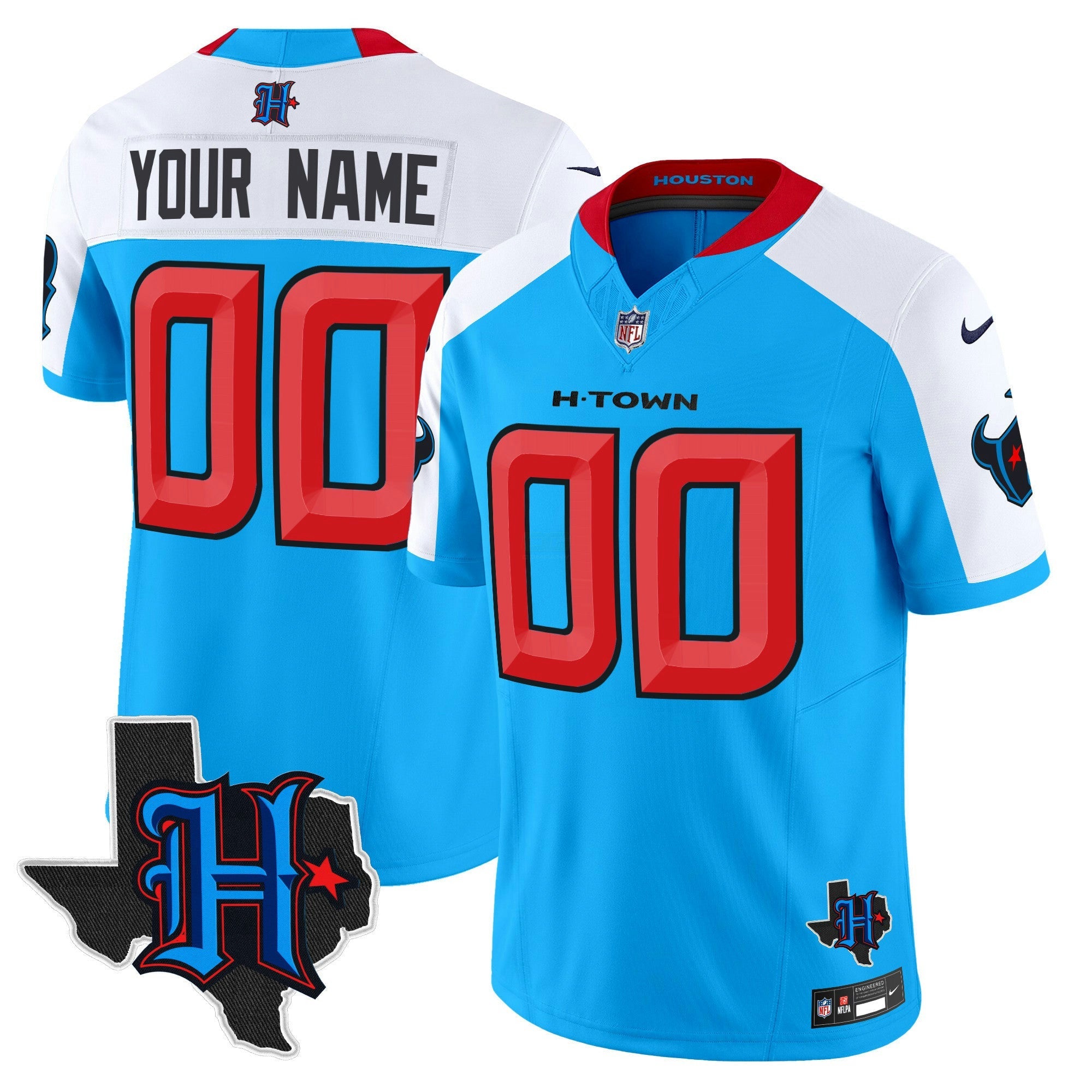 Camisa NFL Houston 2025 Texas Patch Vapor Limited Jersey V2