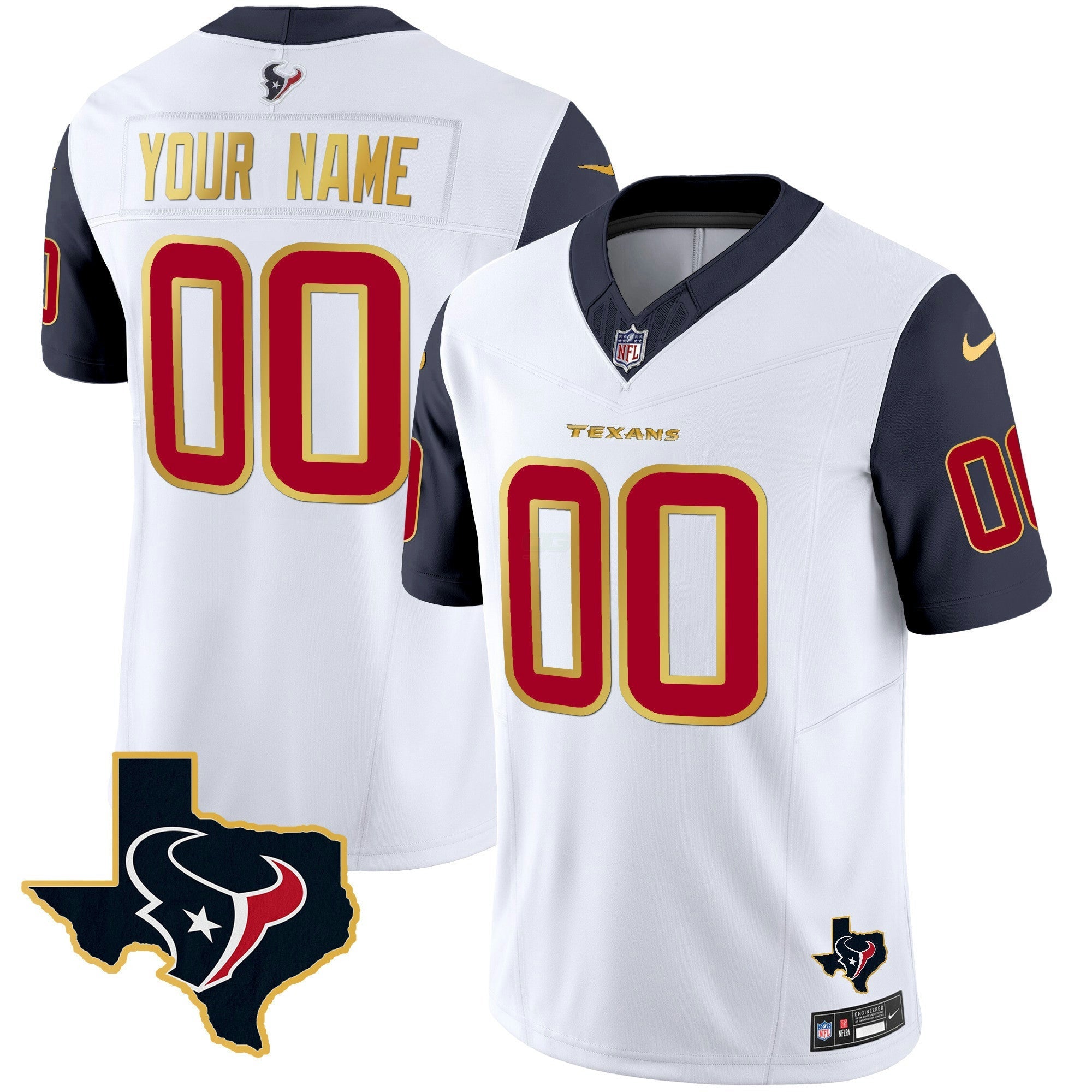 Camisa NFL Houston Gold Trim Vapor Jersey