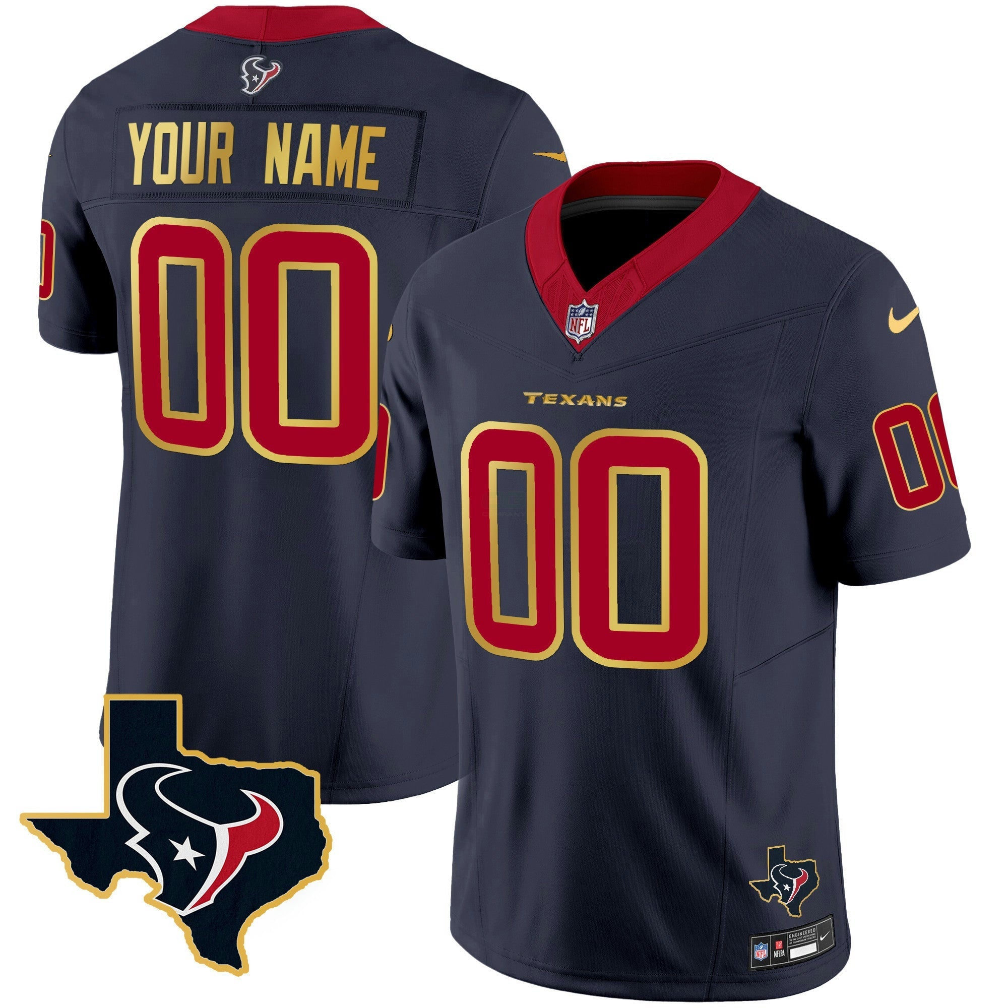 Camisa NFL Houston Gold Trim Vapor Jersey