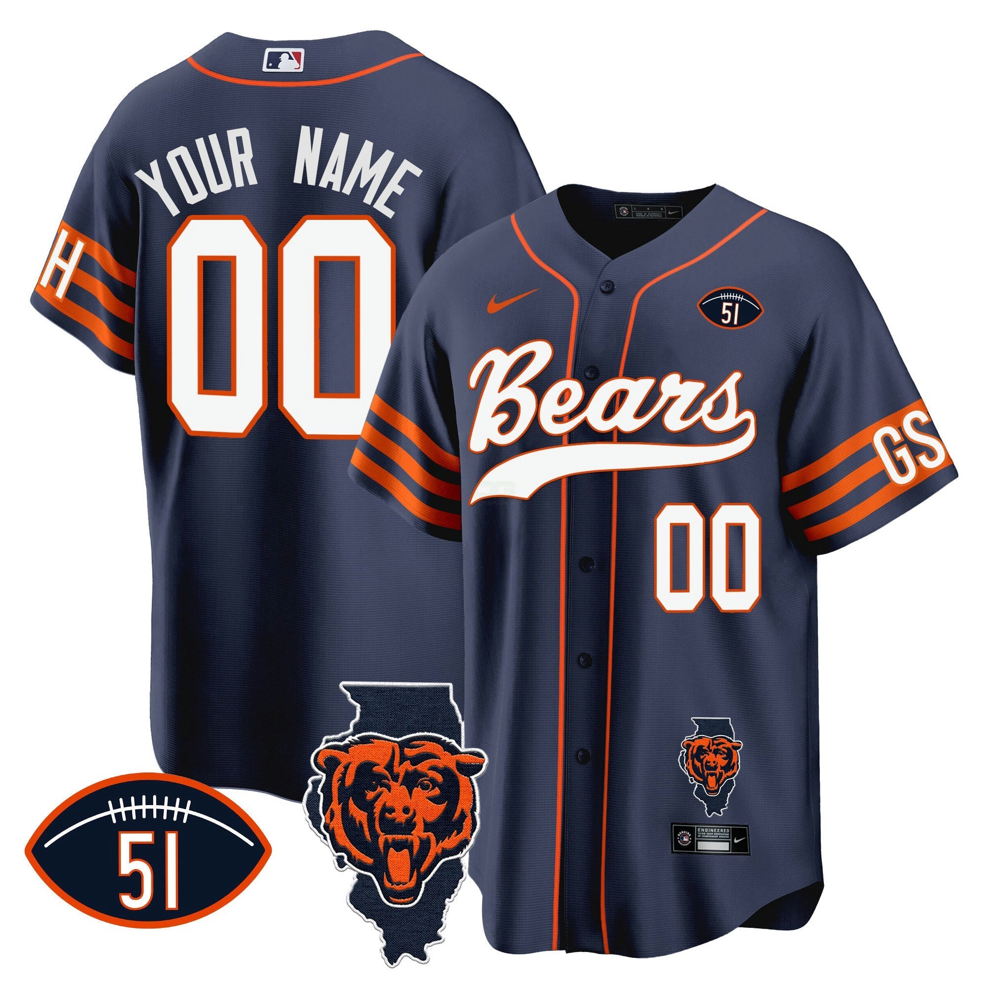 Camisa NFL Illinois Patch Jersey