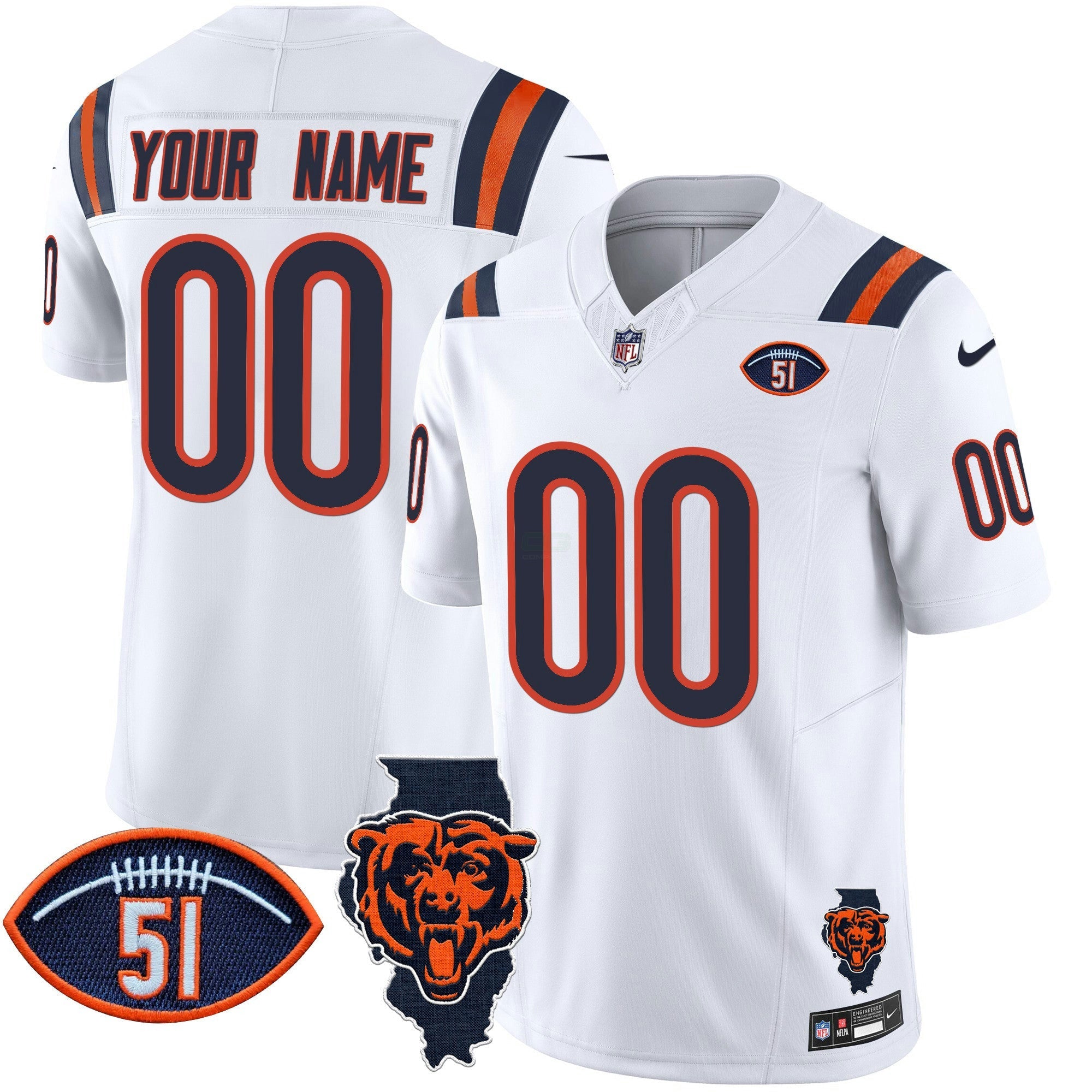 Camisa NFL Illinois Patch Vapor Limited Jersey V2