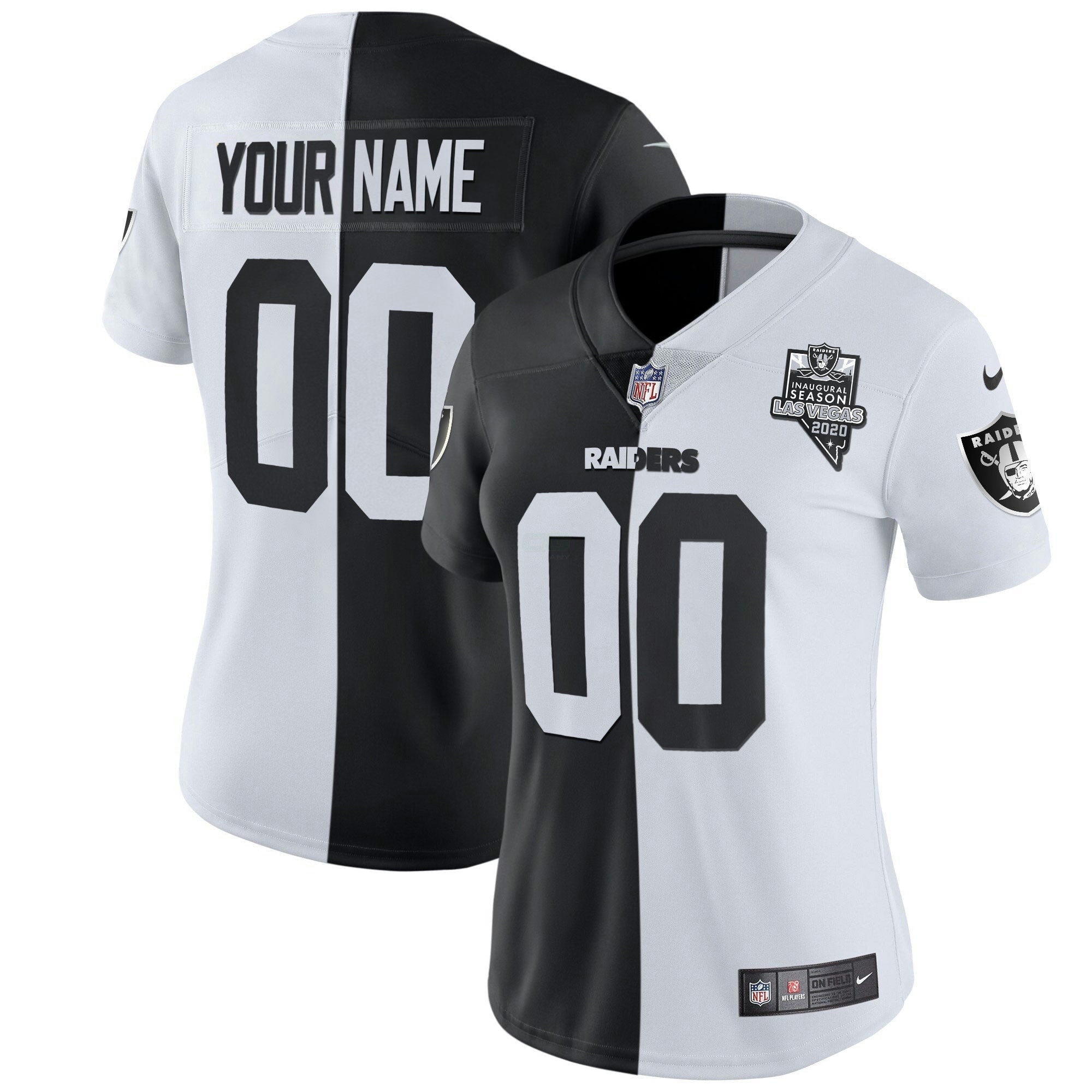 Camisa NFL Inaugural Season Patch Dourada & Split Custom Name and Number
