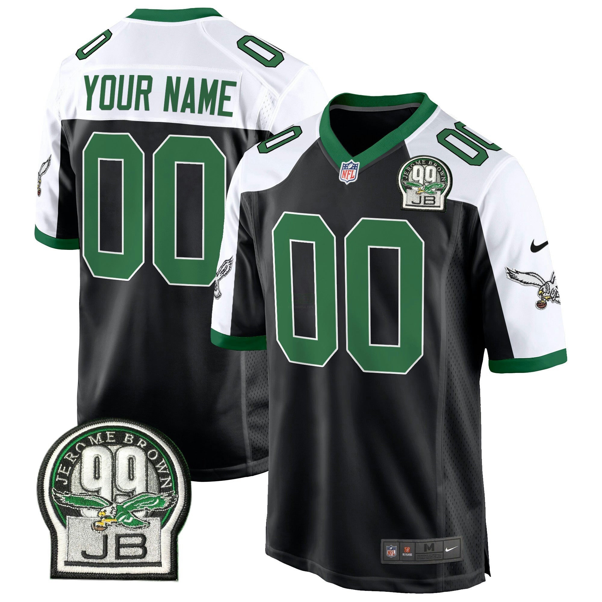 Camisa NFL Jerome Brown Patch Kelly Green Game Jersey